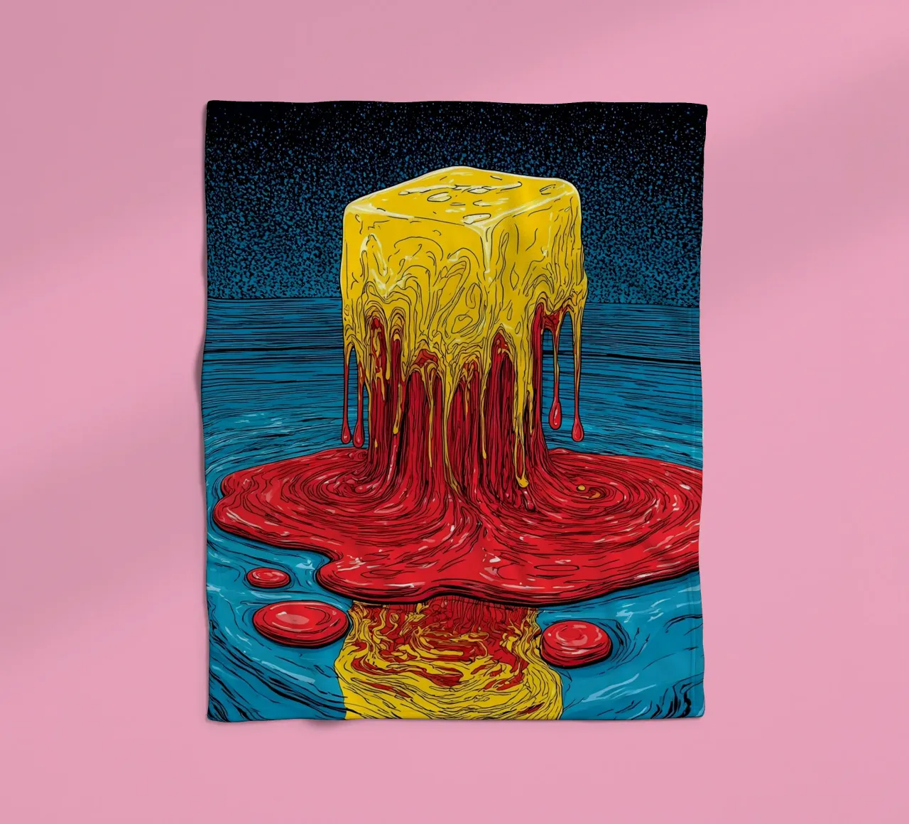 Ghiaccio colorato che si scioglie - Pop Art coperta in pile da ColorCrash Gallery