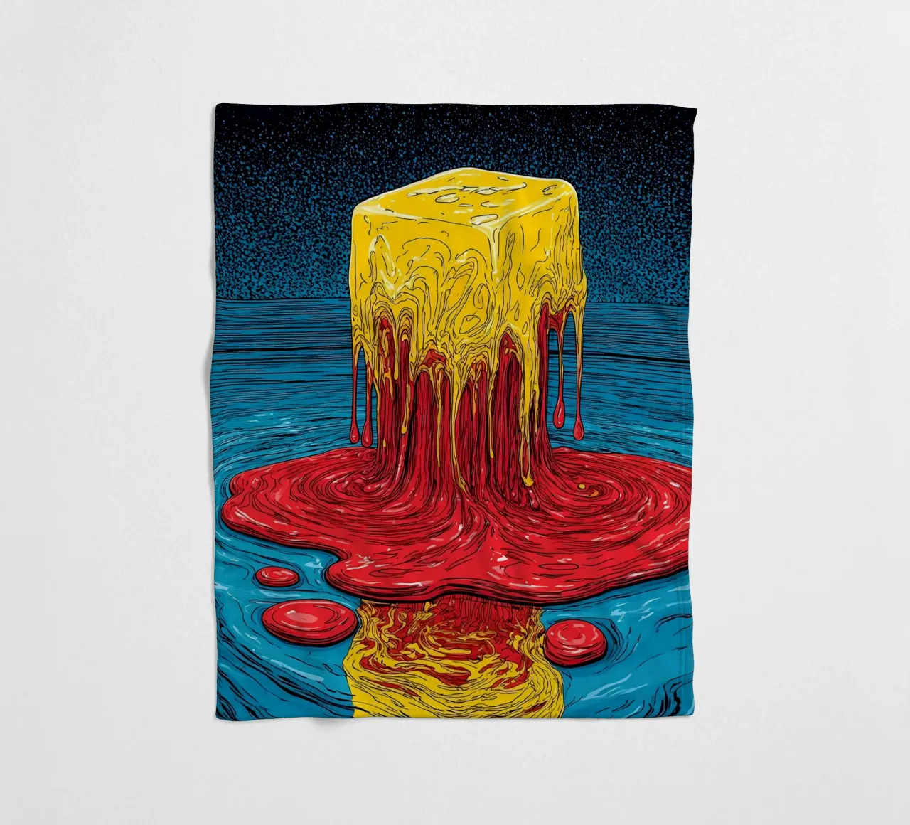 Ghiaccio colorato che si scioglie - Pop Art coperta in pile da ColorCrash Gallery