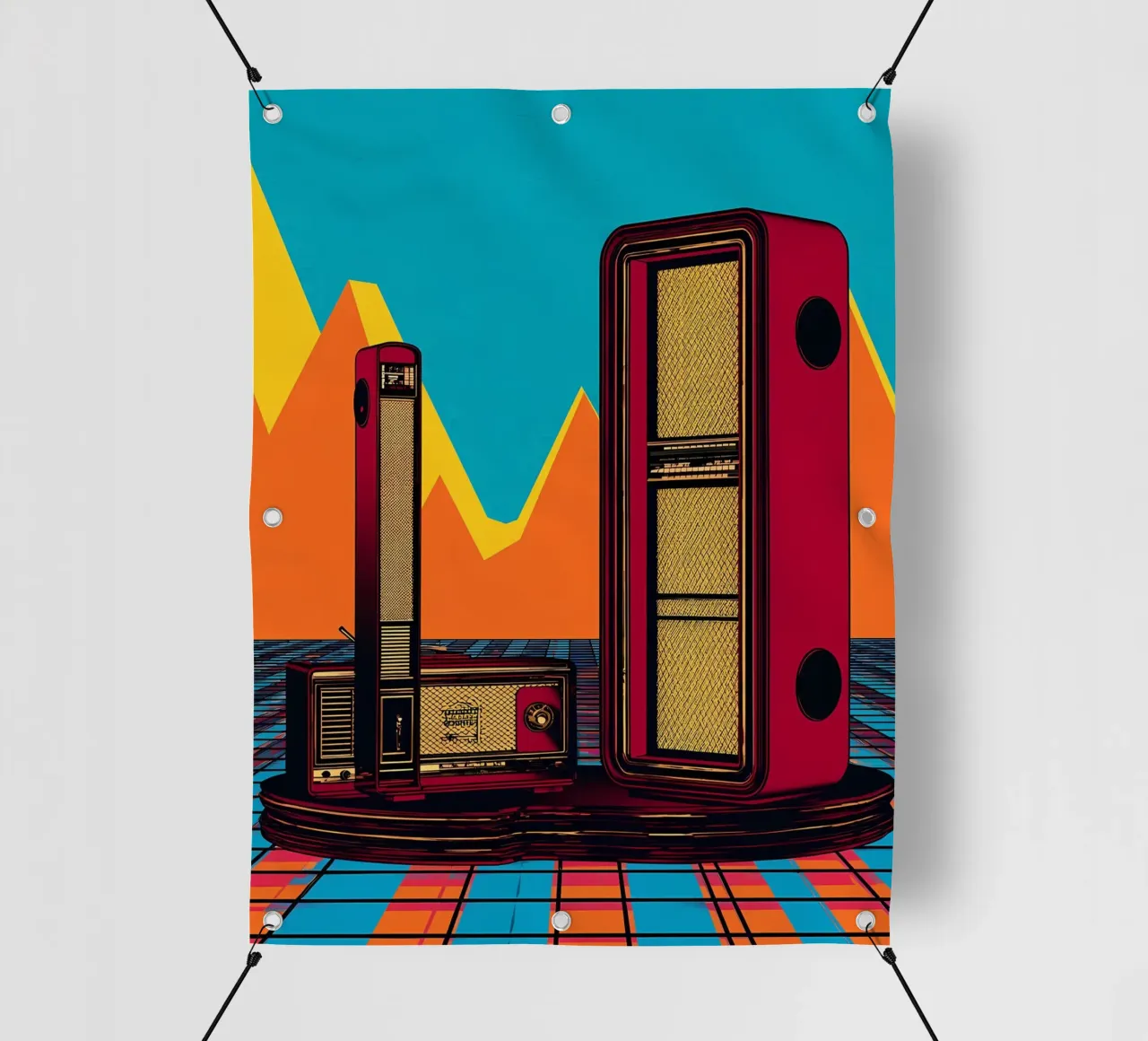 Sistema musicale retrò - Pop Art telo in pvc da ColorCrash Gallery