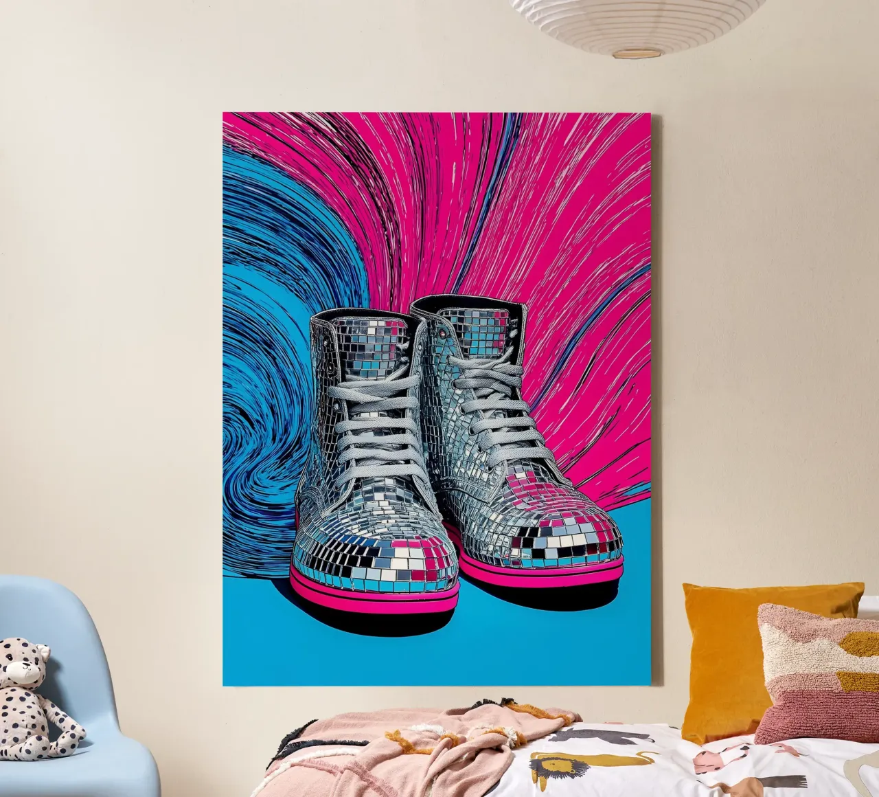 Feestschoenen - Pop Art canvas met Baklijst van ColorCrash Gallery