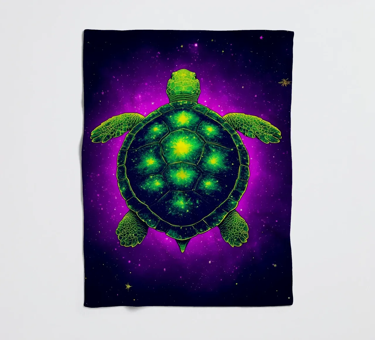 Schildpad - Pop-art fleecedeken van ColorCrash Gallery