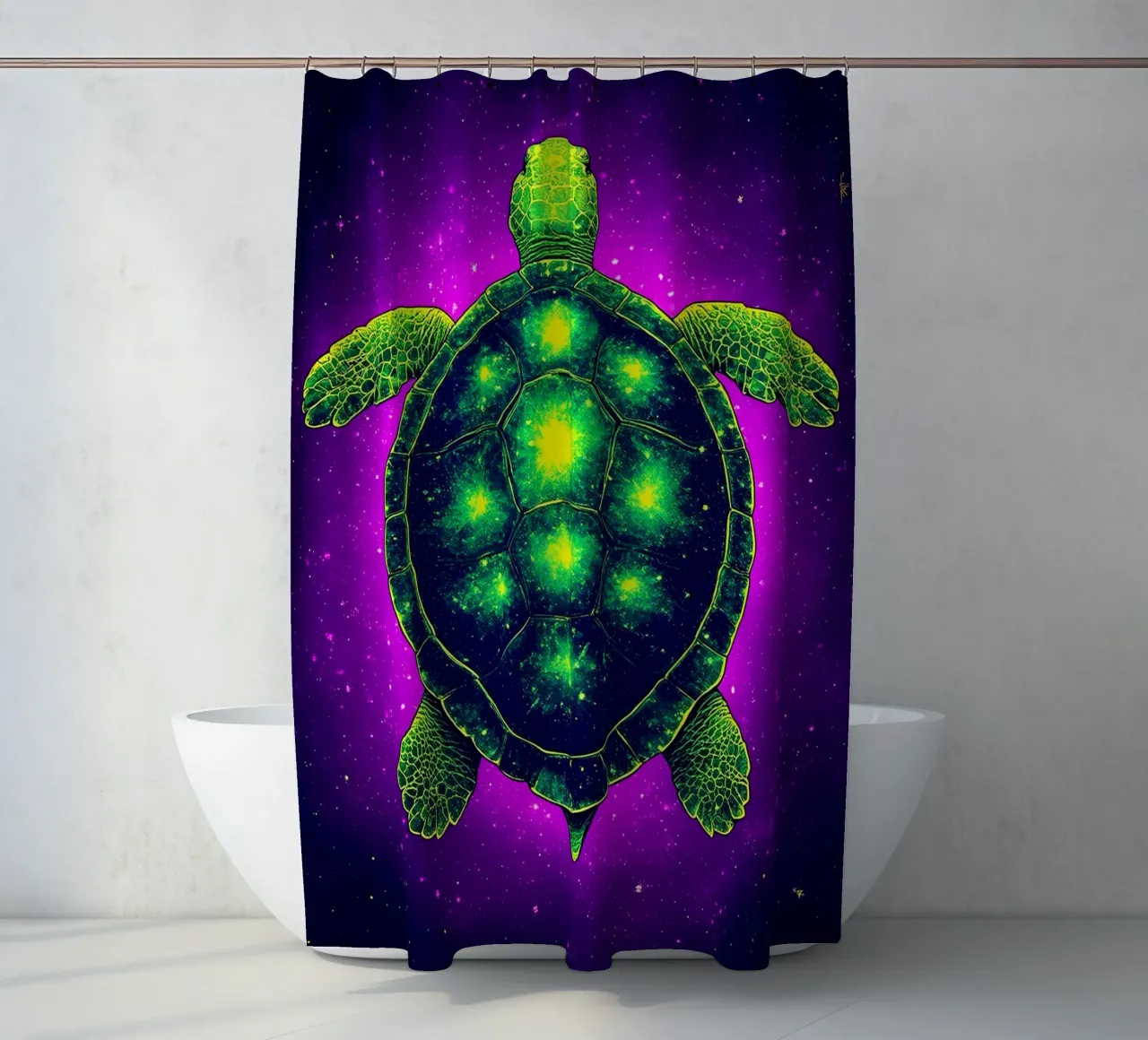 Schildkröte - Pop Art Duschvorhang von ColorCrash Gallery