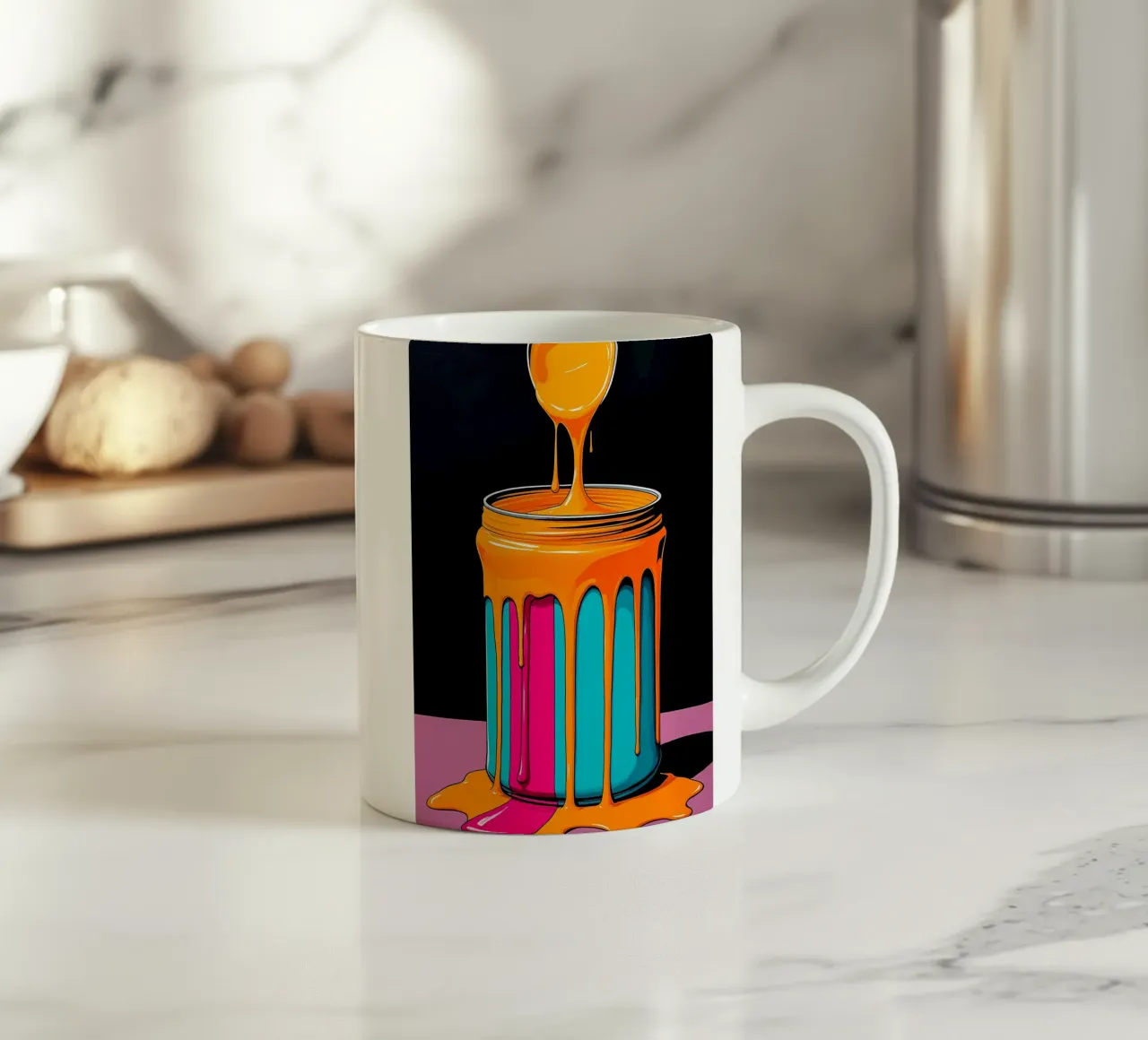 Lattina di dolore - Pop Art tazza in ceramica da ColorCrash Gallery