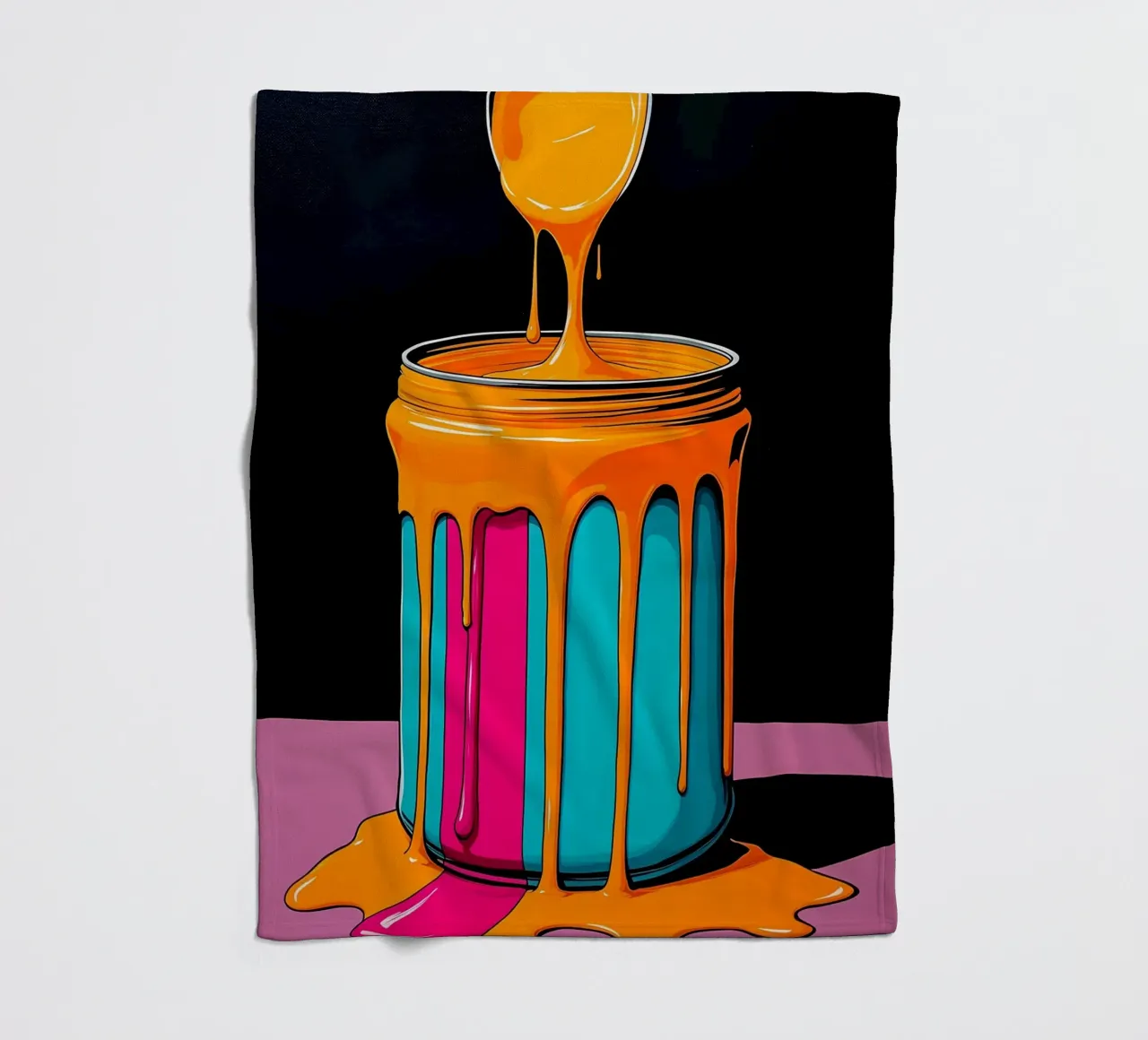 Lattina di dolore - Pop Art coperta in pile da ColorCrash Gallery