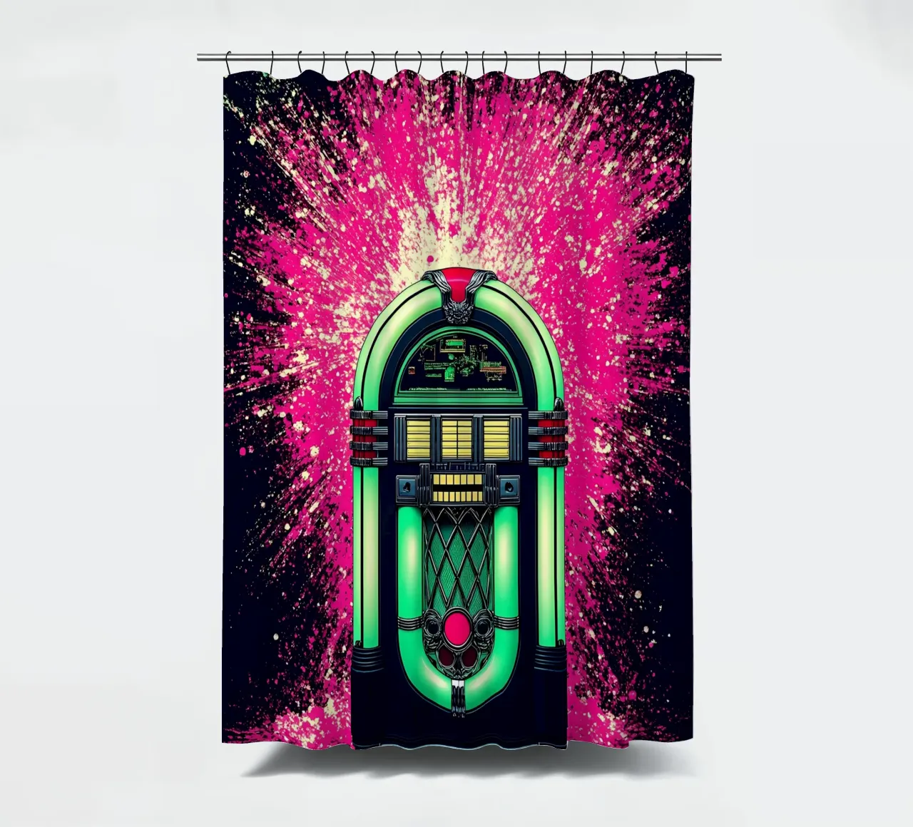 Retro Jukebox - Pop Art shower curtain by ColorCrash Gallery