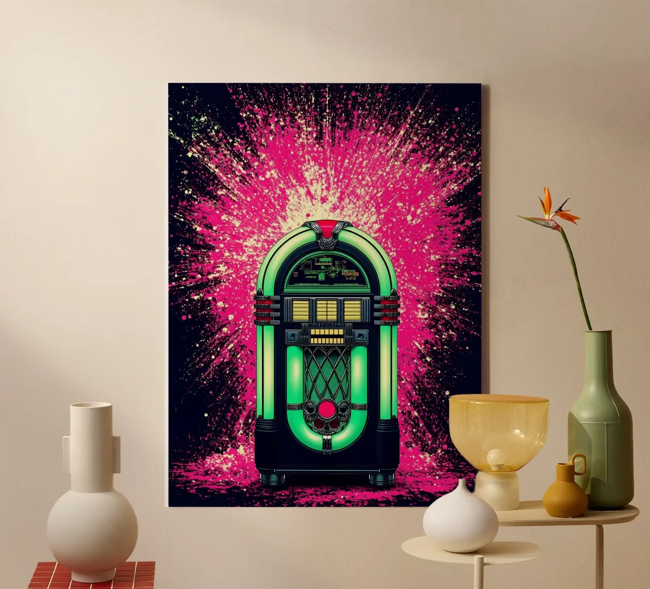 Retro Jukebox - Pop Art canvas by ColorCrash Gallery