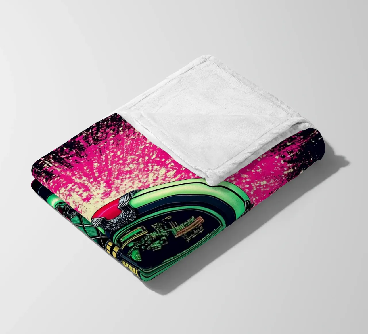 Retro Jukebox - Pop Art fleece blanket by ColorCrash Gallery