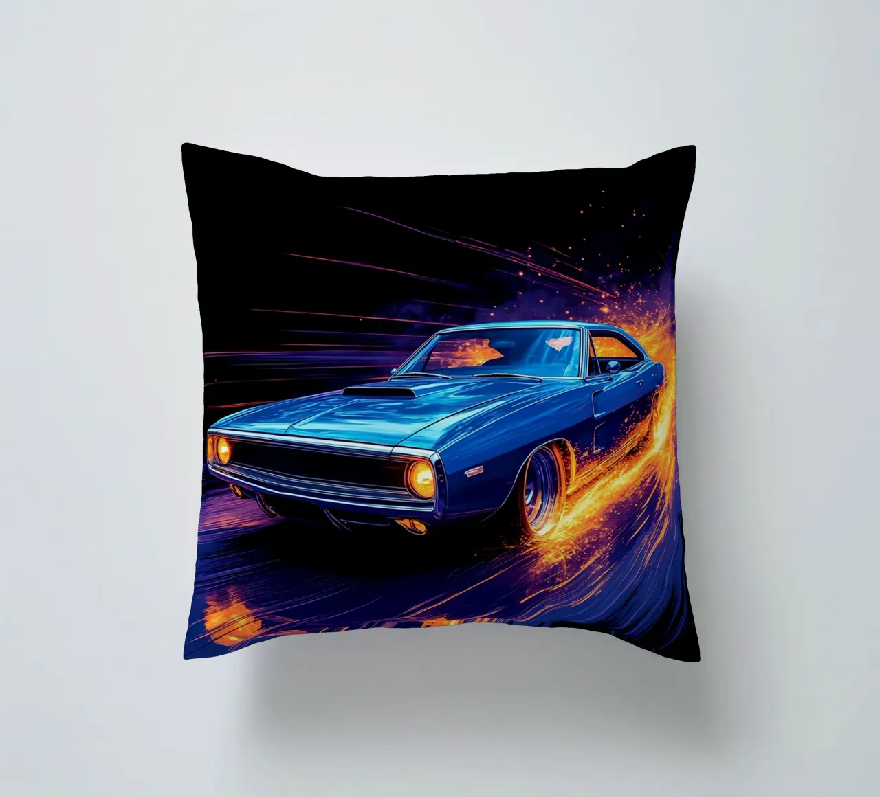 Auto muscolare retrò - Pop Art cuscino da ColorCrash Gallery