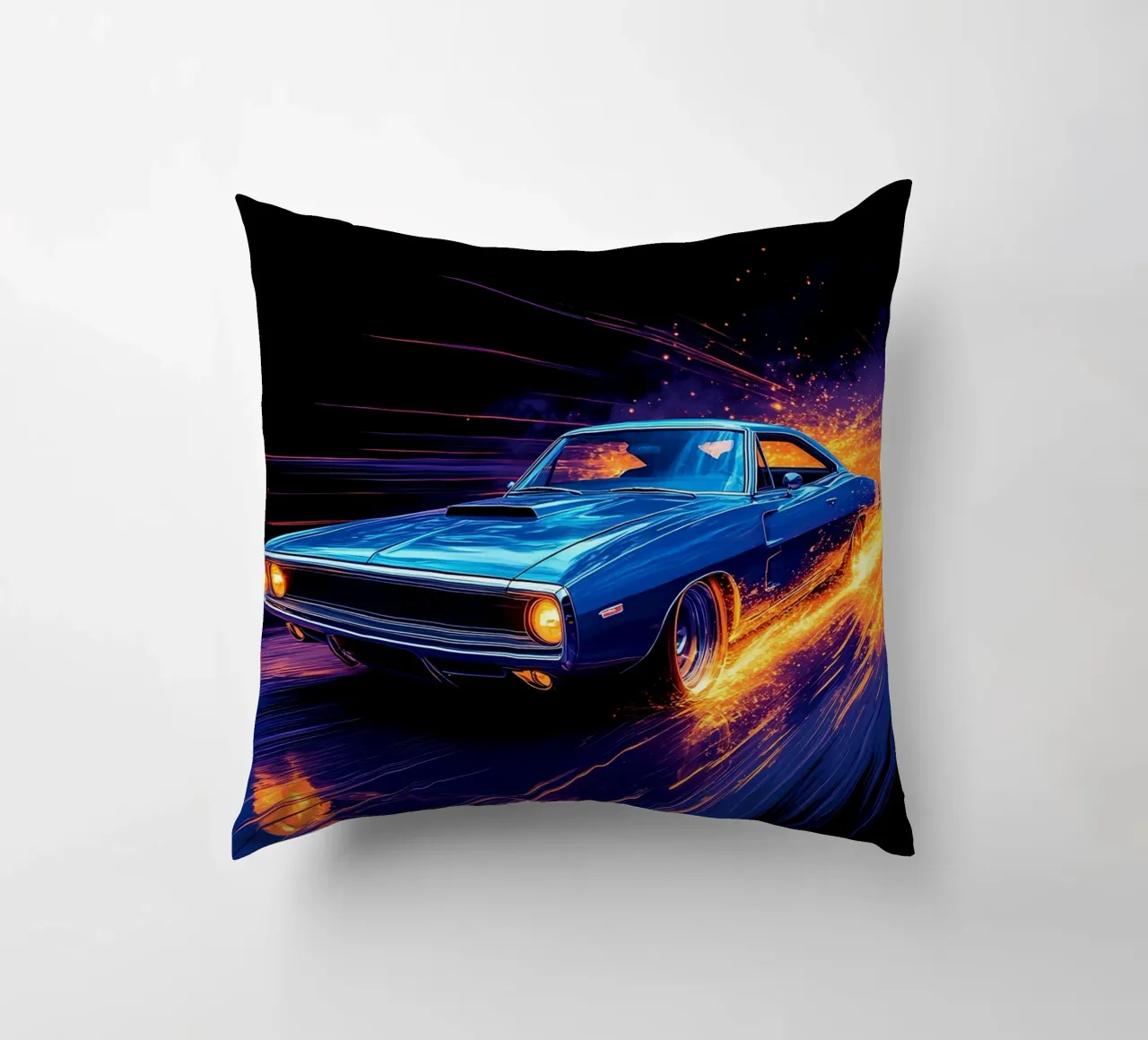 Auto muscolare retrò - Pop Art cuscino da ColorCrash Gallery