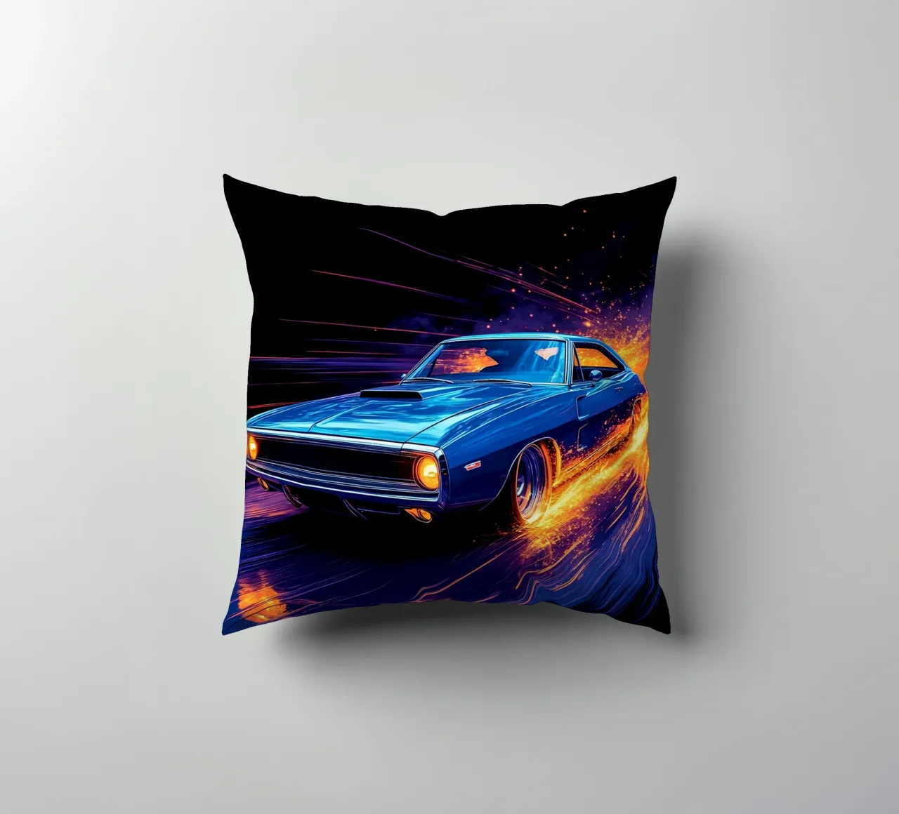 Auto muscolare retrò - Pop Art cuscino da ColorCrash Gallery