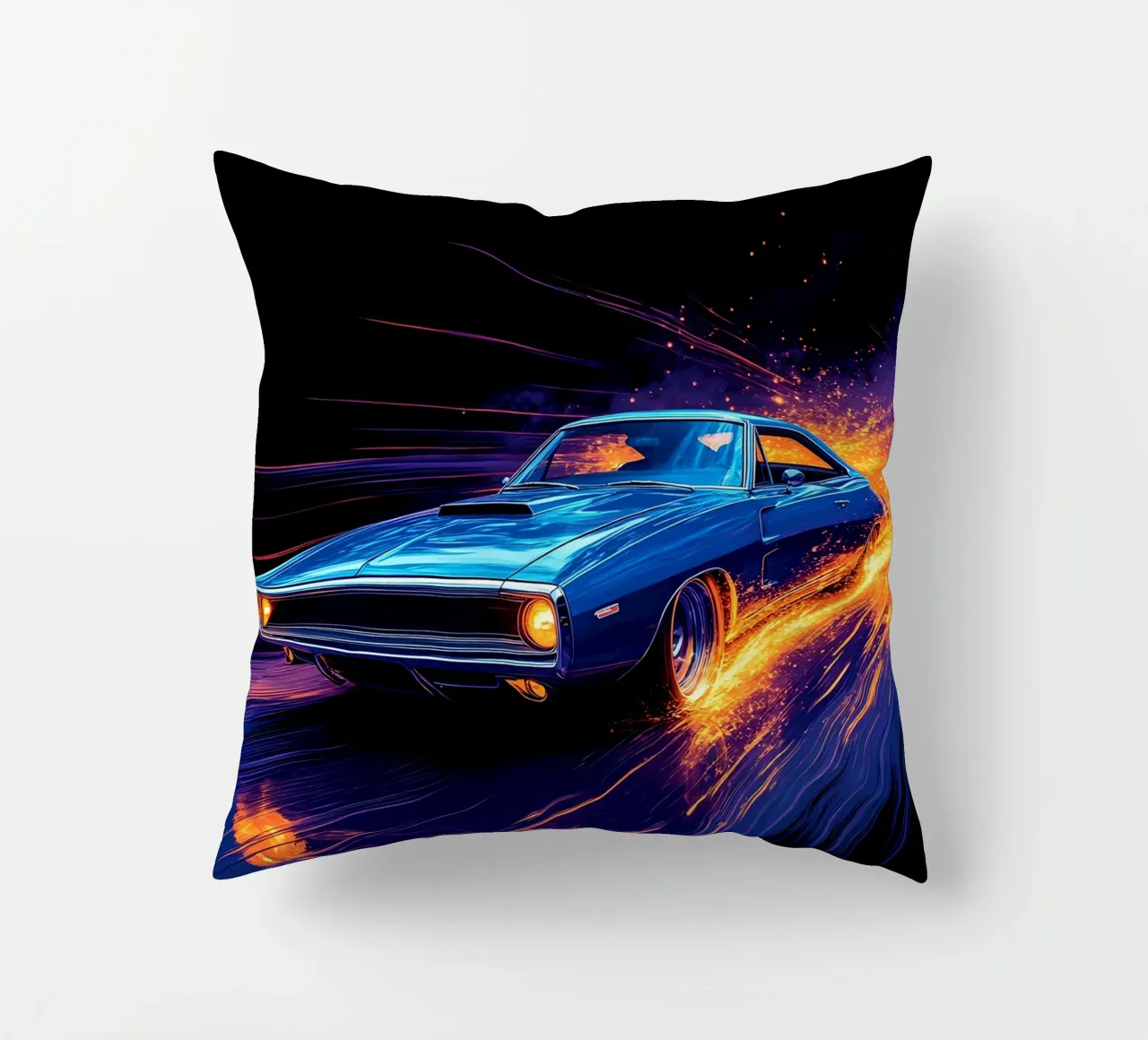 Auto muscolare retrò - Pop Art cuscino da ColorCrash Gallery