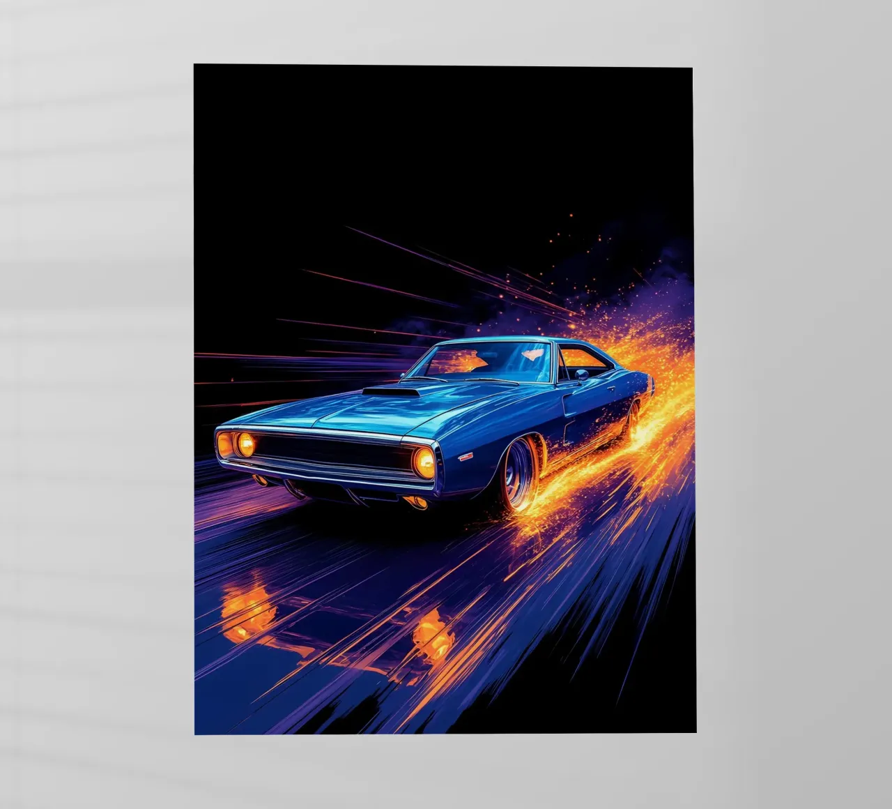 Auto muscolare retrò - Pop Art pellicola backlit da ColorCrash Gallery