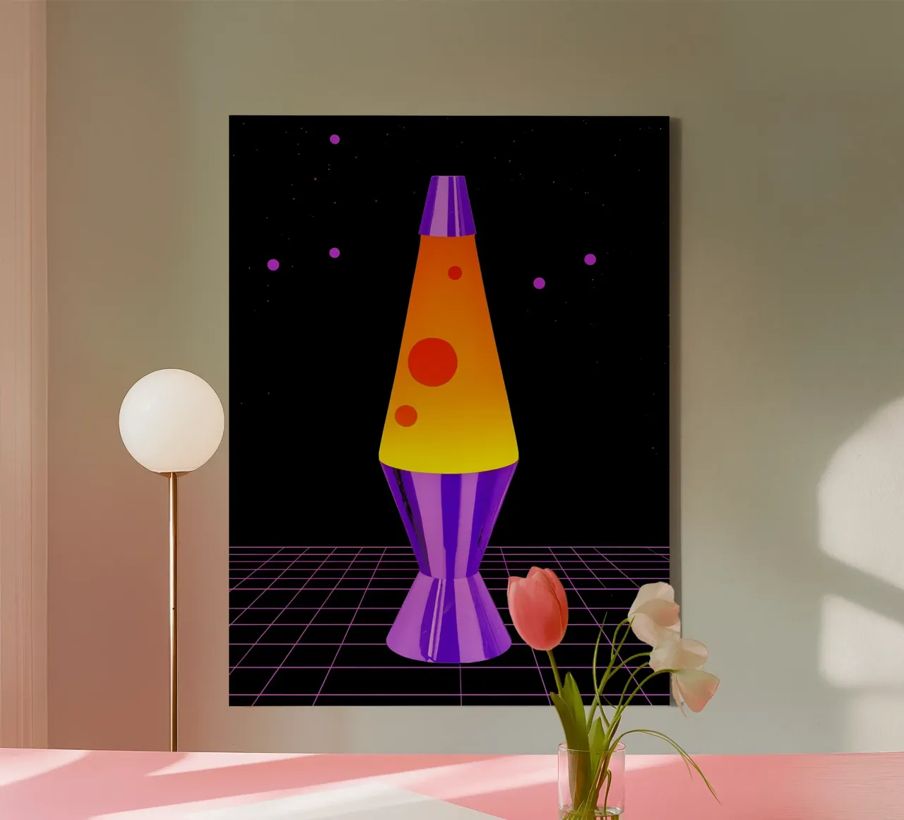 Lampada Lava - Pop Art tela con Cornice a cassetta da ColorCrash Gallery