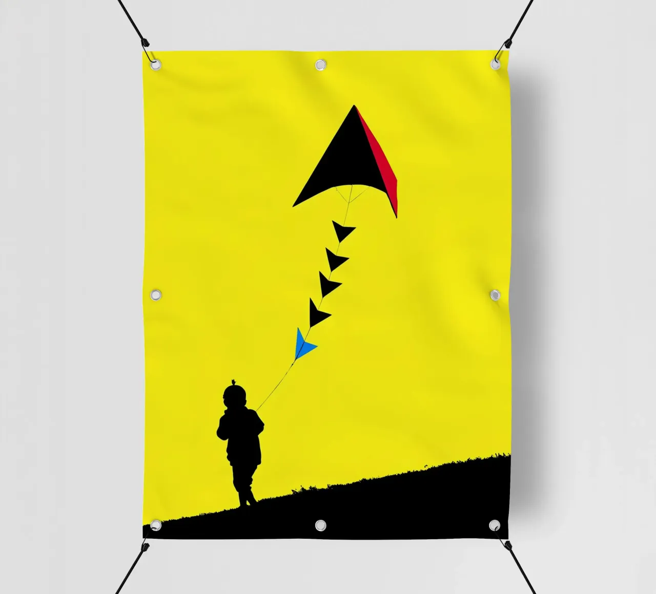 Child With Kite - Pop Art pvc cover by ColorCrash Gallery