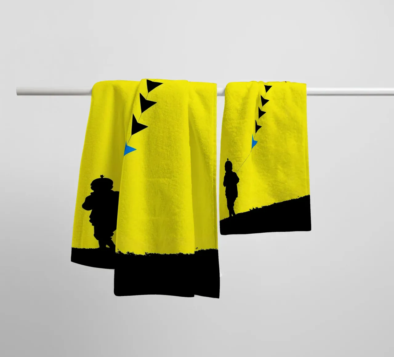 Bambino con aquilone - Pop Art asciugamano da bagno da ColorCrash Gallery