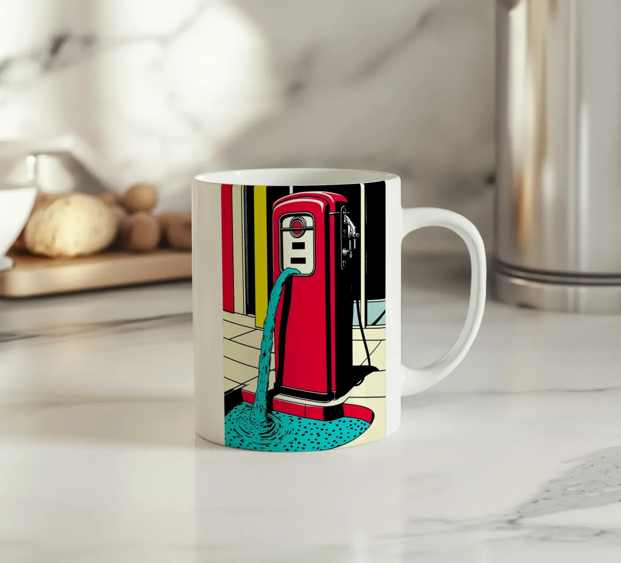Stazione di servizio - Pop Art tazza in ceramica da ColorCrash Gallery