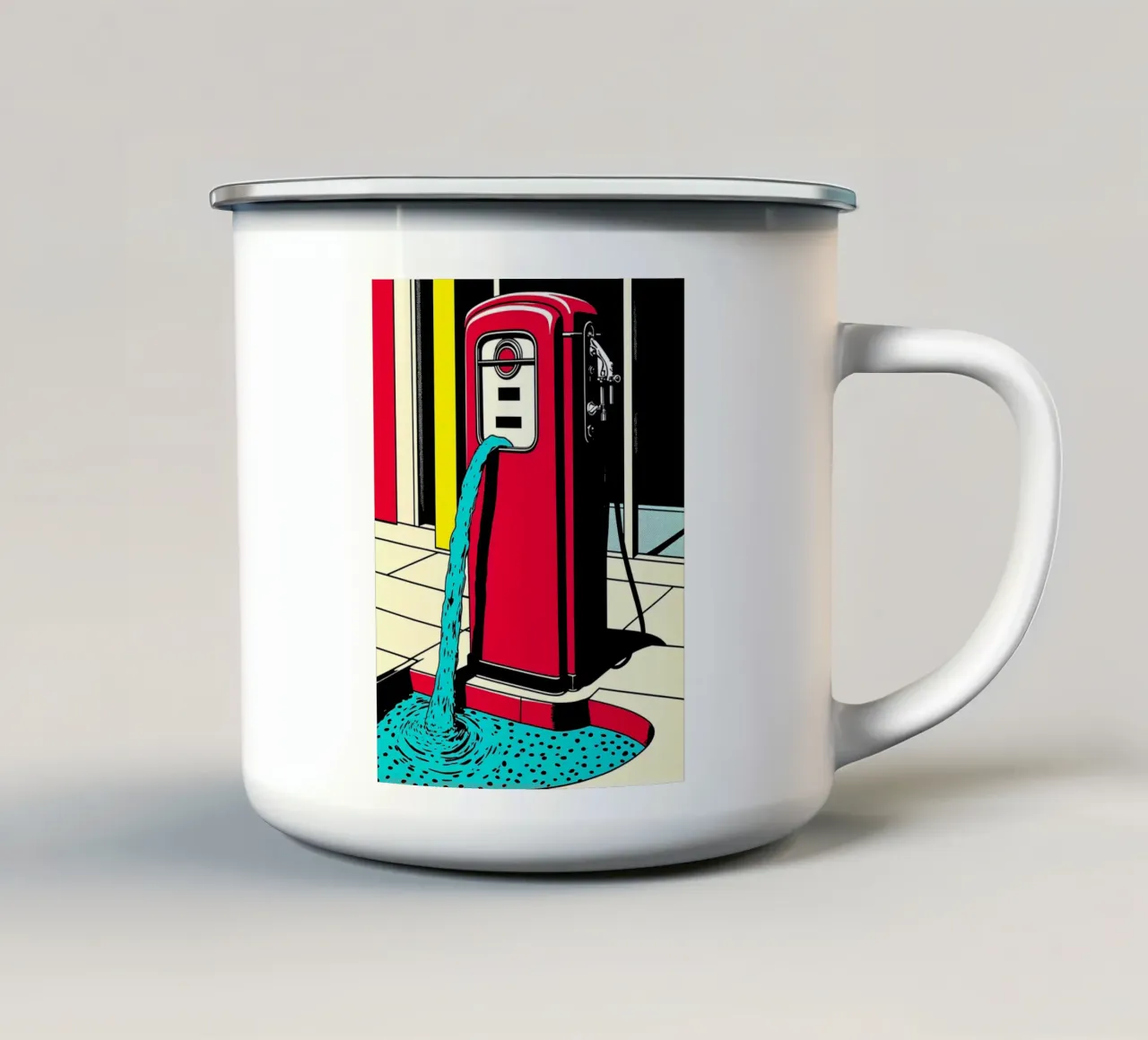 Stazione di servizio - Pop Art tazza in smalto da ColorCrash Gallery