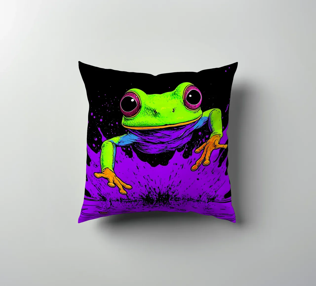 Rana che salta - Pop Art cuscino da ColorCrash Gallery