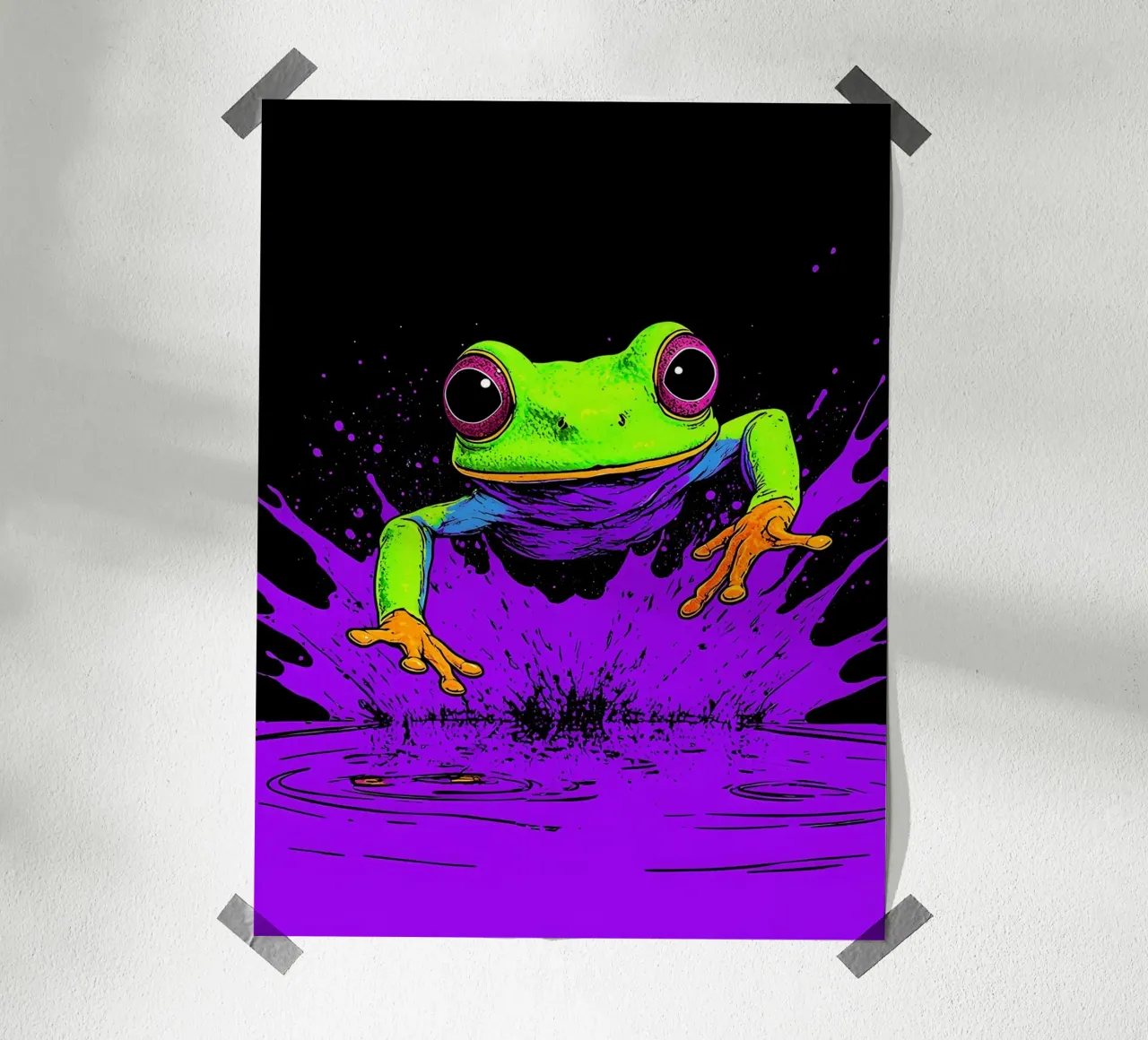 Froschsprung - Pop Art Hahnemühle von ColorCrash Gallery