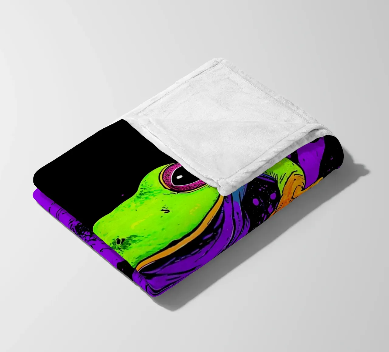 Froschsprung - Pop Art Fleecedecke von ColorCrash Gallery