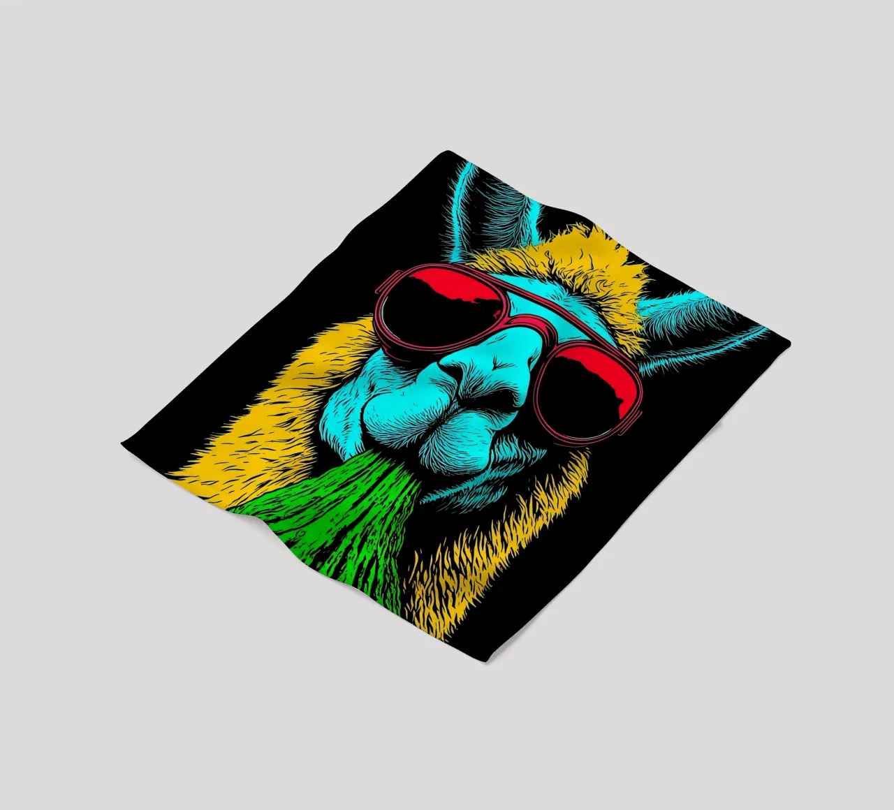 Lama con occhiali da sole - Pop Art coperta in pile da ColorCrash Gallery