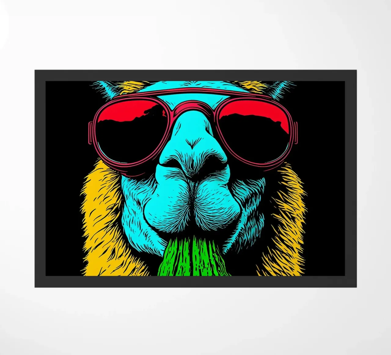 Lama con occhiali da sole - Pop Art zerbino da ColorCrash Gallery