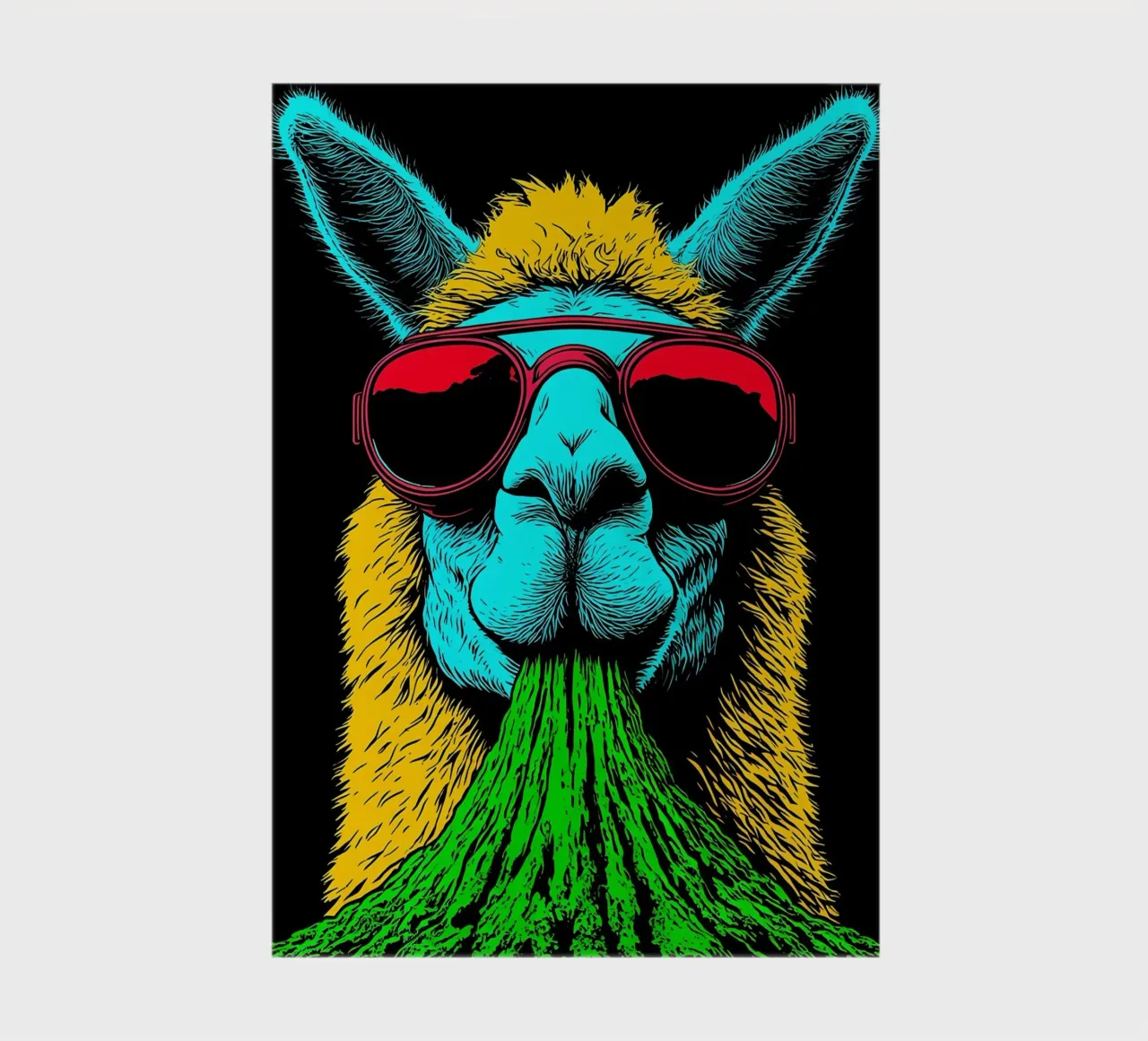 Lama mit Sonnenbrille - Pop Art Notizbuch von ColorCrash Gallery