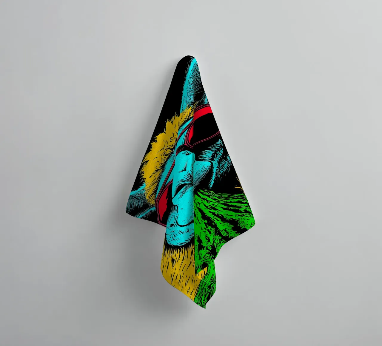 Lama con occhiali da sole - Pop Art asciugamano da bagno da ColorCrash Gallery