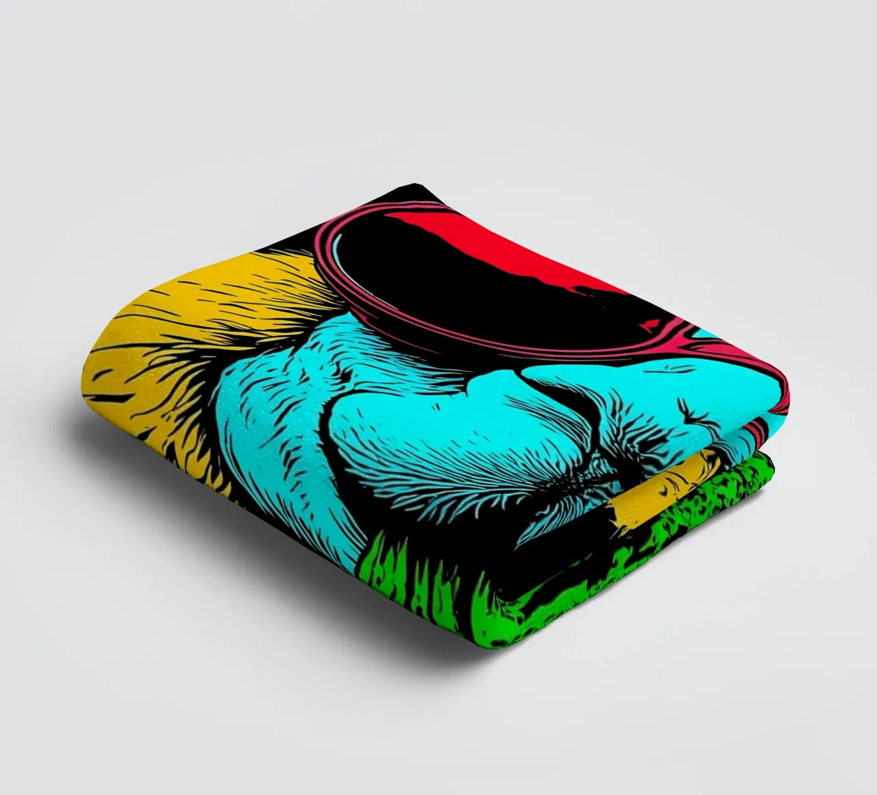 Lama con occhiali da sole - Pop Art asciugamano da bagno da ColorCrash Gallery