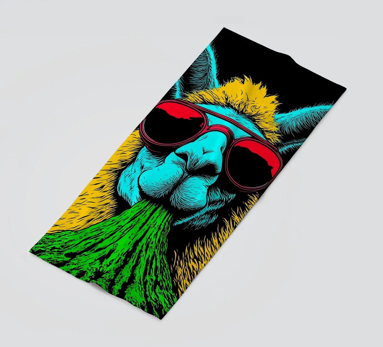Lama con occhiali da sole - Pop Art telo mare da ColorCrash Gallery