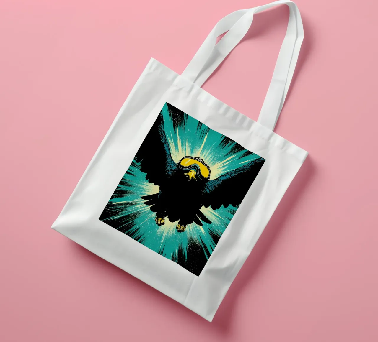 Falco con occhiali - Pop Art borsa in juta da ColorCrash Gallery