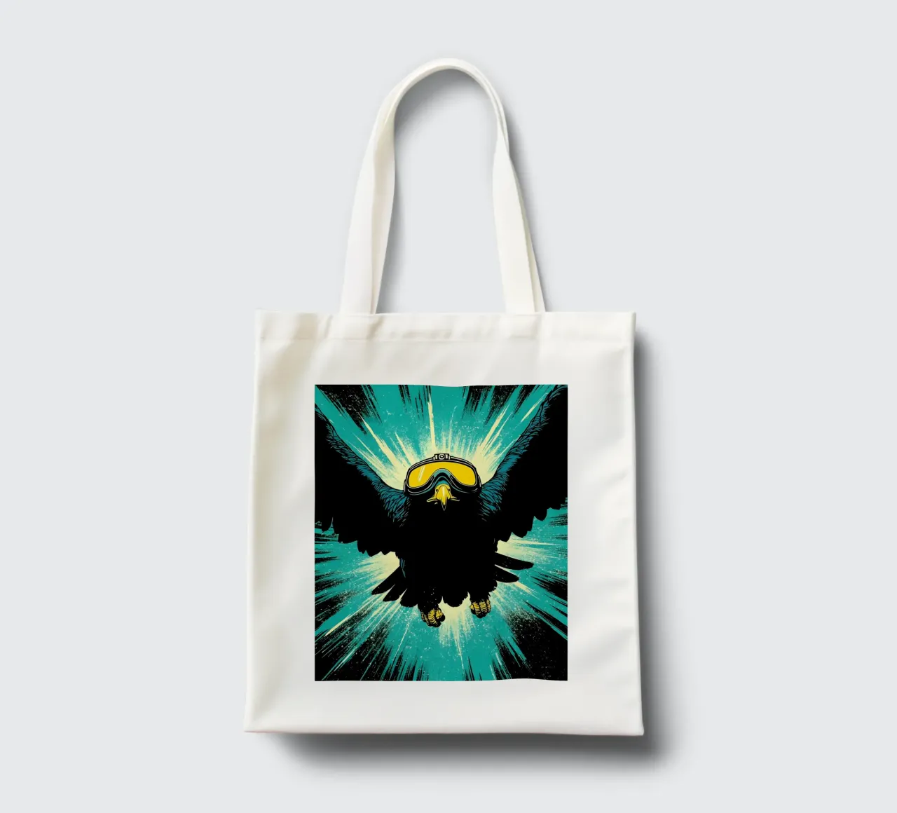 Falco con occhiali - Pop Art borsa in juta da ColorCrash Gallery