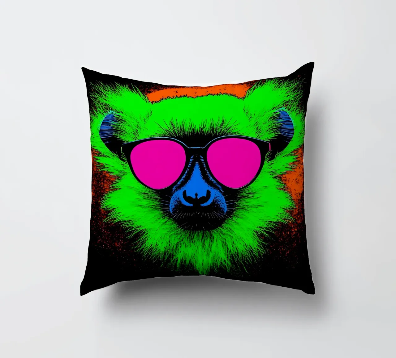 Scimmia con occhiali da sole - Pop Art cuscino da ColorCrash Gallery