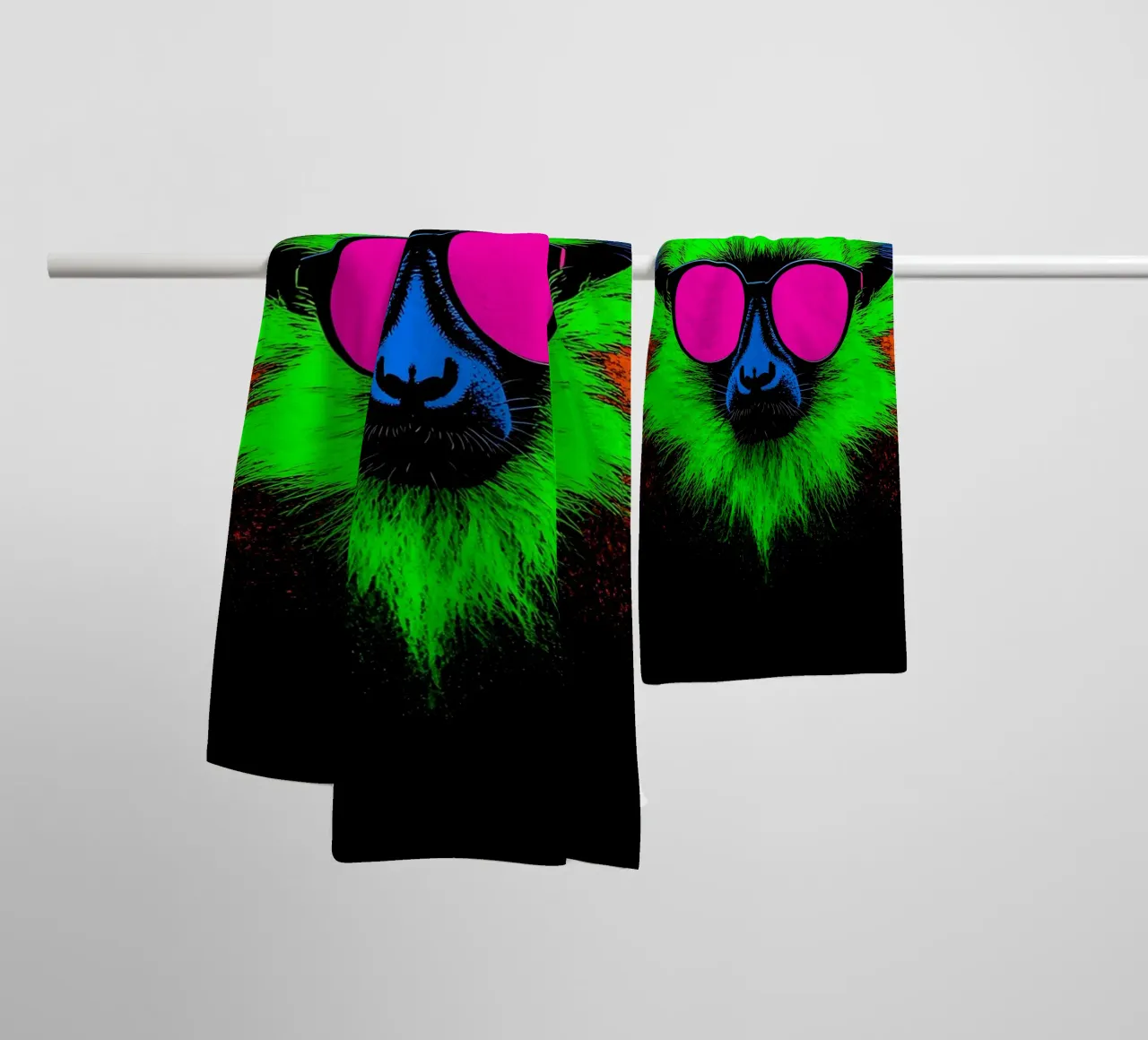 Scimmia con occhiali da sole - Pop Art asciugamano da bagno da ColorCrash Gallery