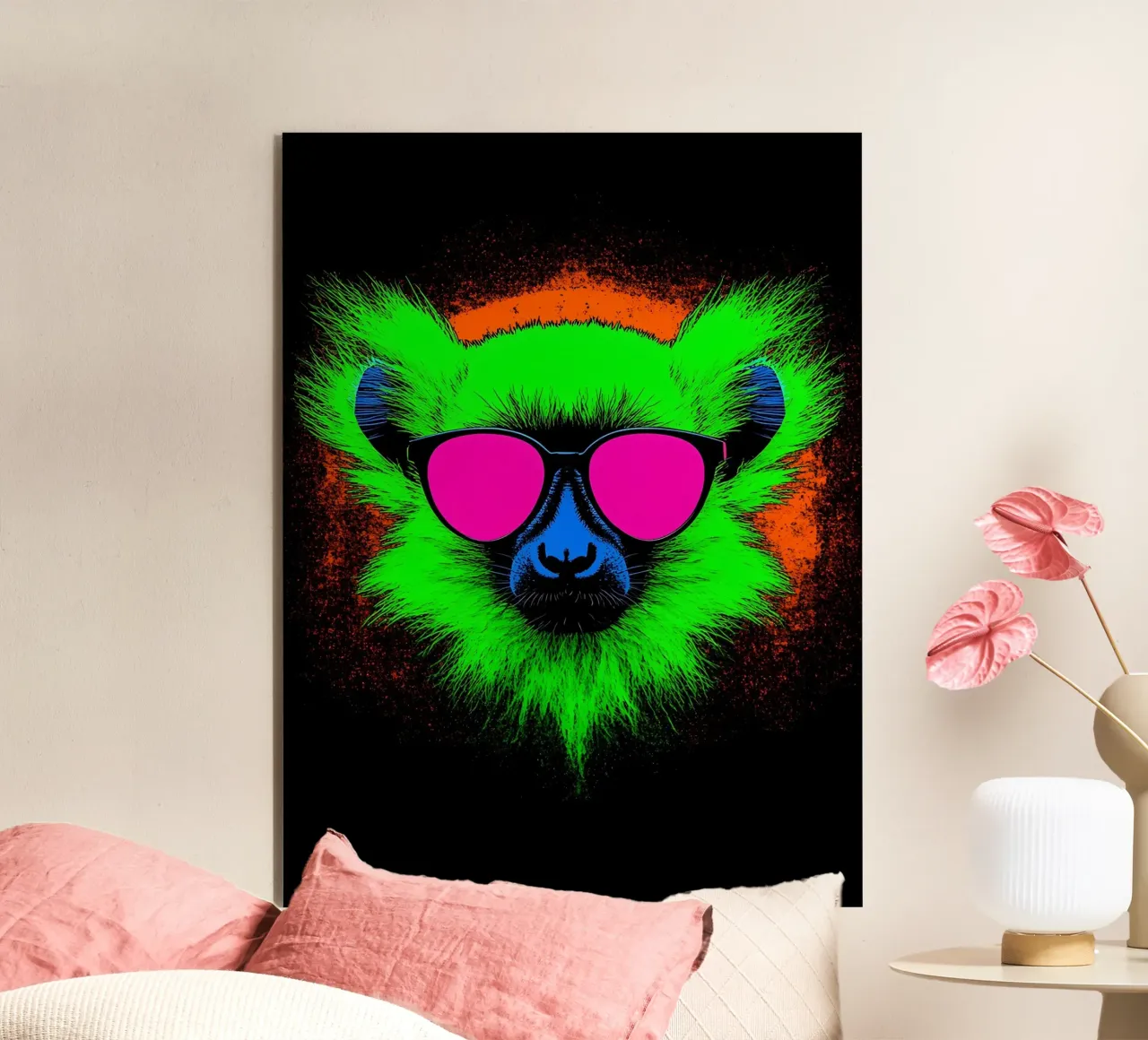 Scimmia con occhiali da sole - Pop Art alluminio dibond da ColorCrash Gallery