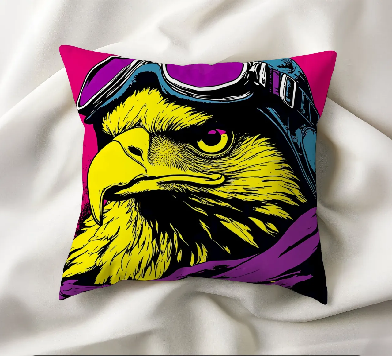 Aquila in occhiali - Pop Art cuscino da ColorCrash Gallery