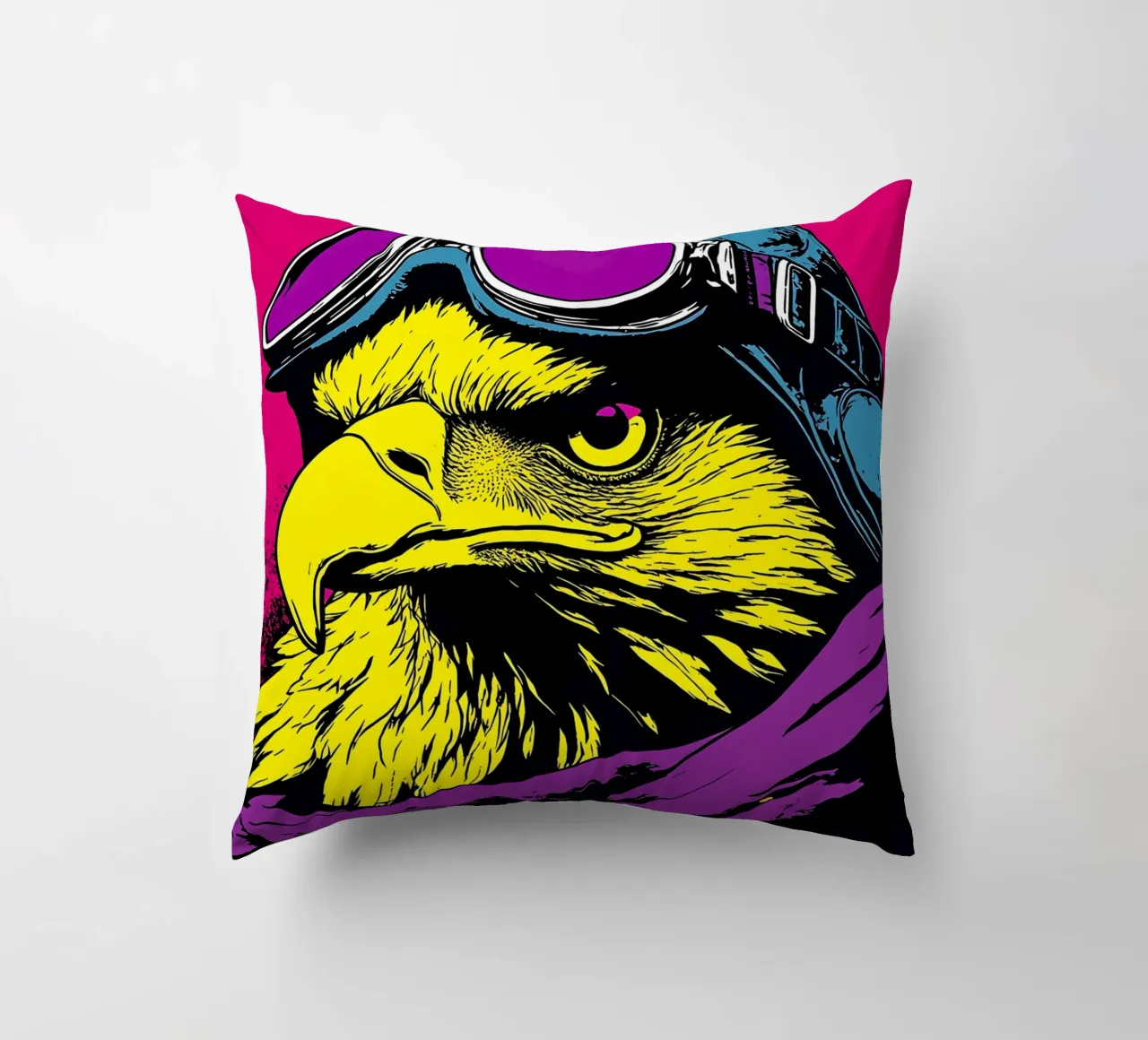 Aquila in occhiali - Pop Art cuscino da ColorCrash Gallery