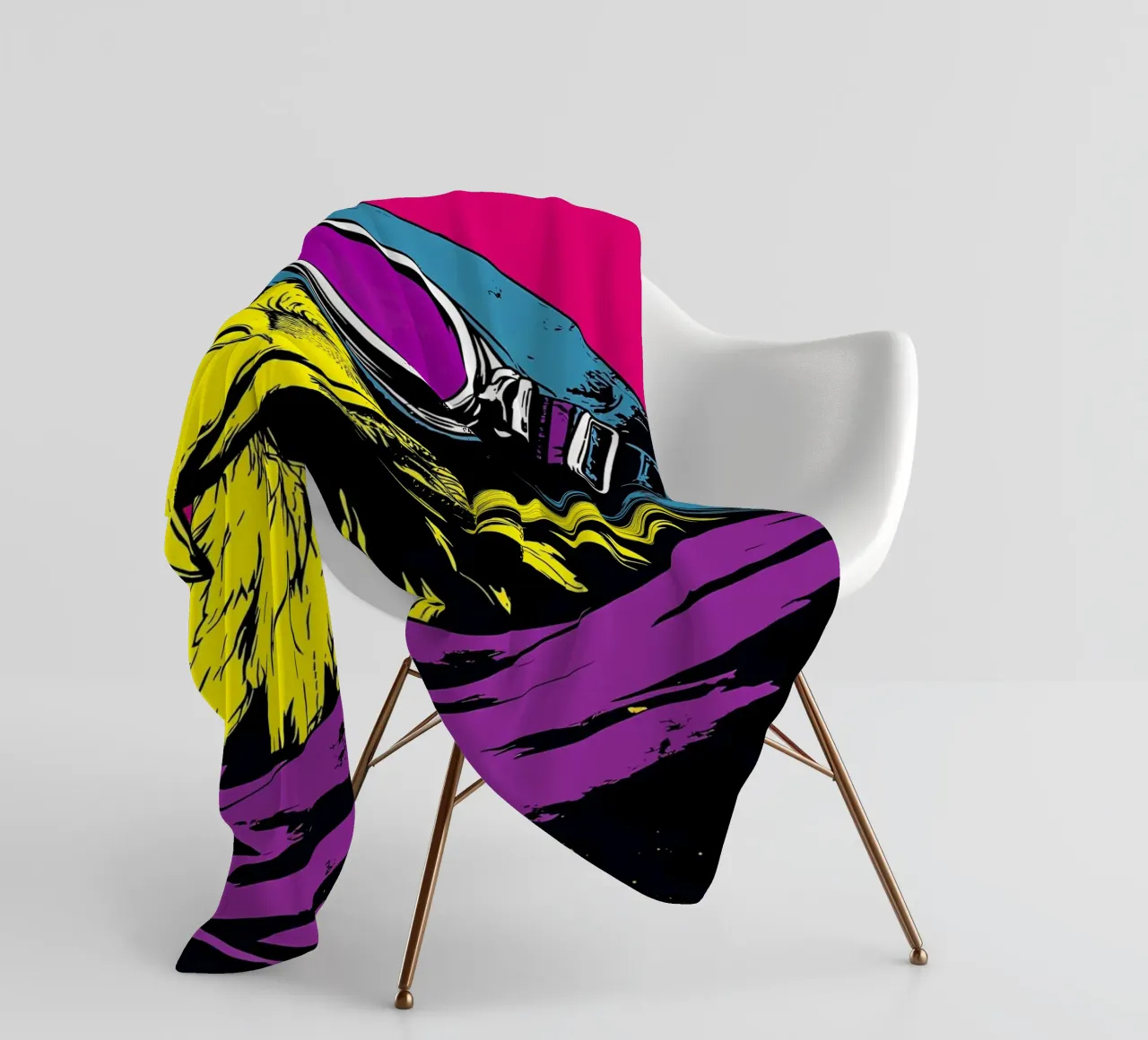 Aquila in occhiali - Pop Art coperta in pile da ColorCrash Gallery