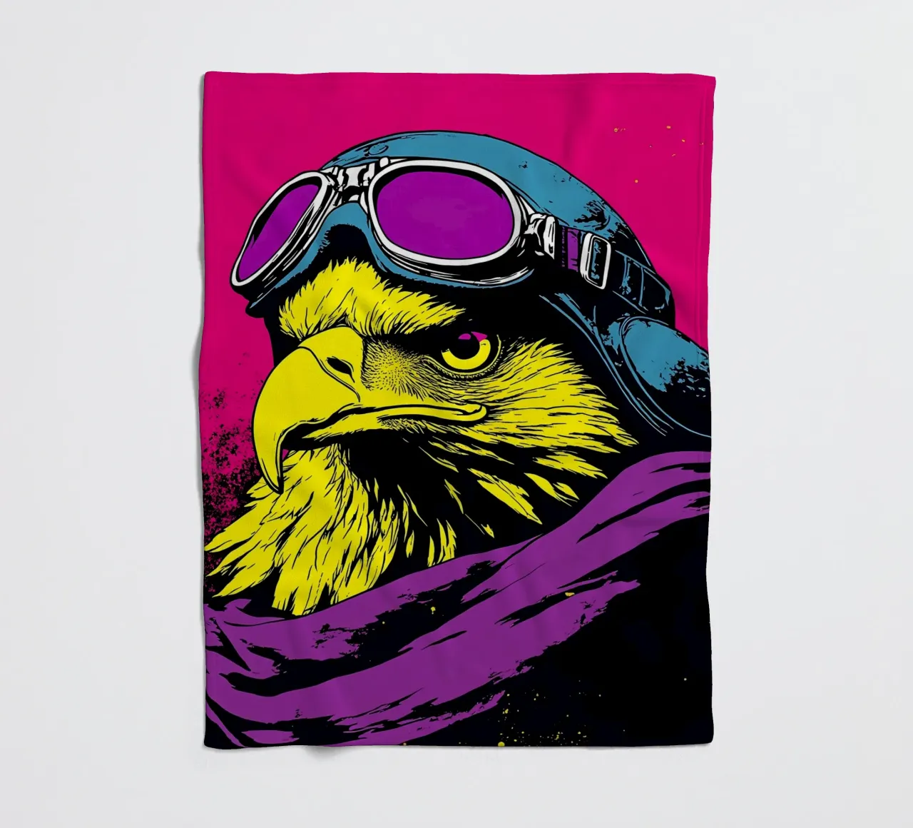 Aquila in occhiali - Pop Art coperta in pile da ColorCrash Gallery