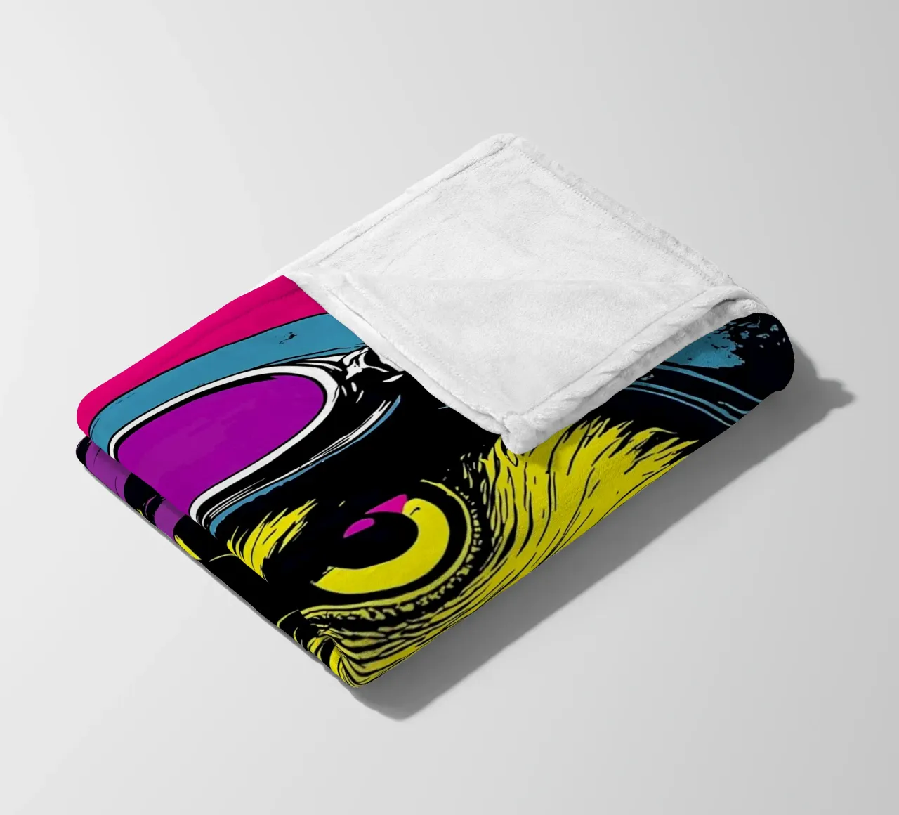 Aquila in occhiali - Pop Art coperta in pile da ColorCrash Gallery