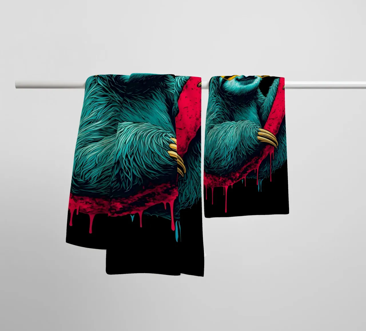 Sloth In Glasses - Pop Art towel by ColorCrash Gallery
