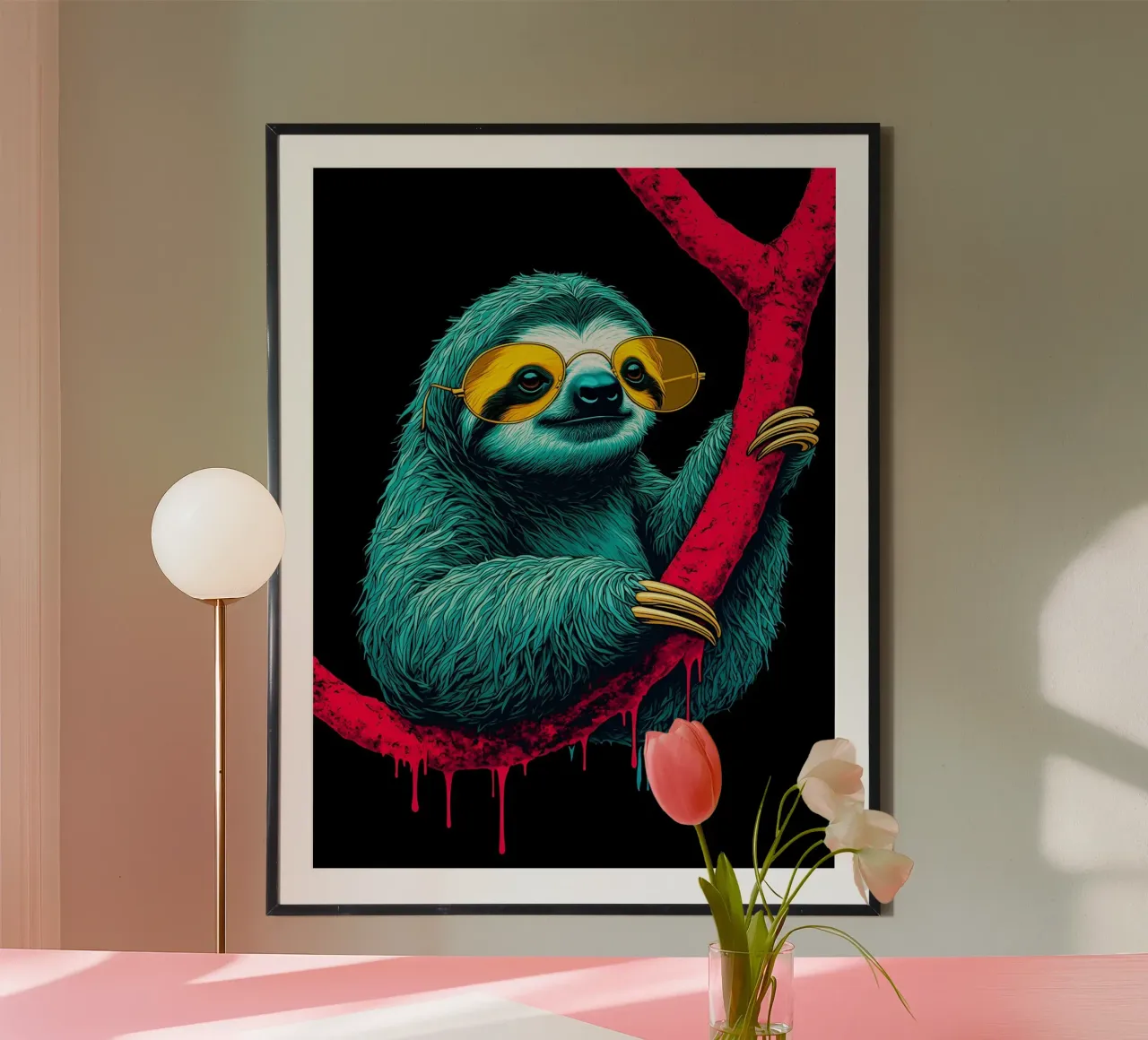 Bradipo con gli occhiali - Pop Art carta hahnemühle da ColorCrash Gallery