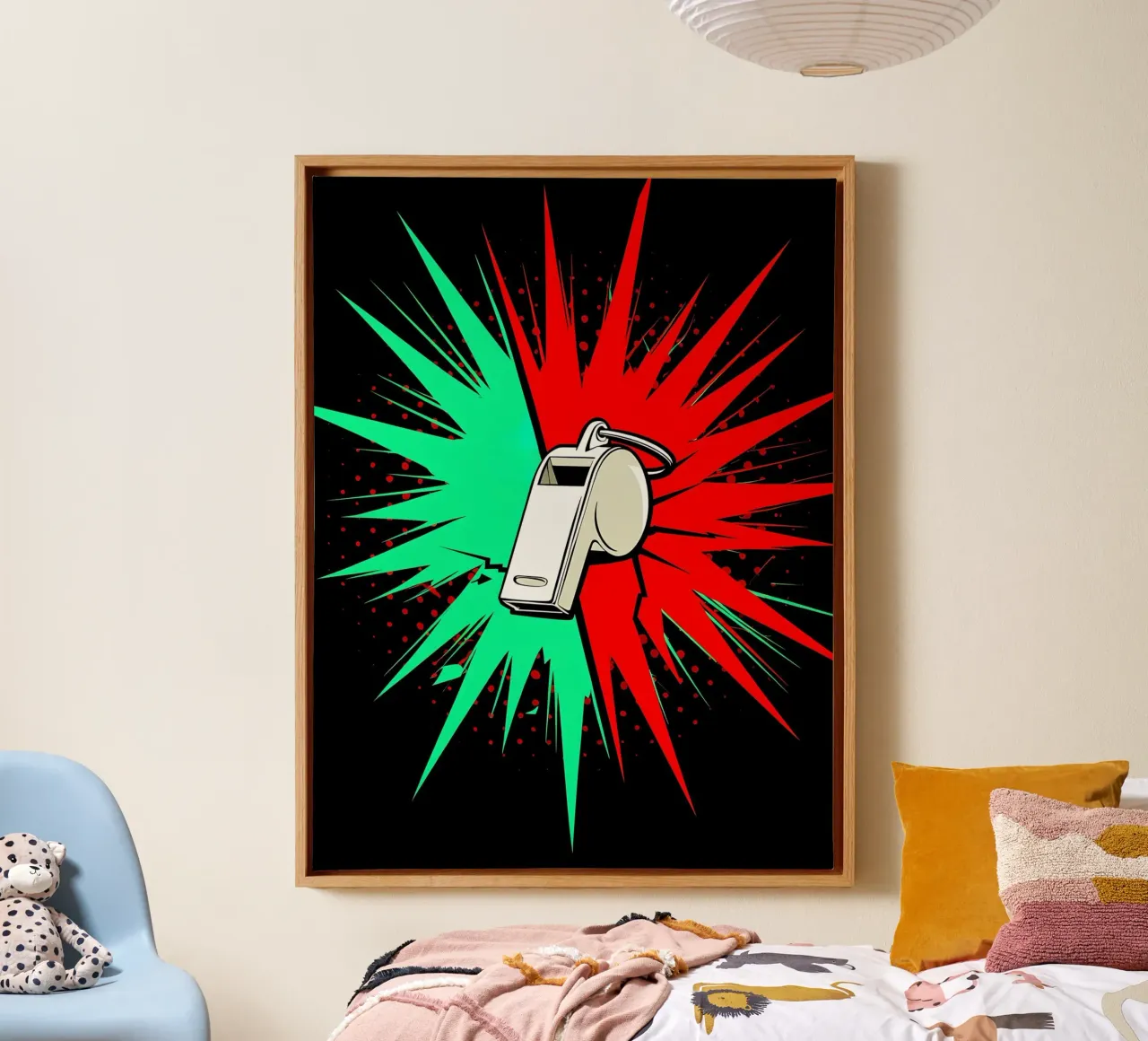 Fischio - Pop Art tela con Cornice a cassetta da ColorCrash Gallery