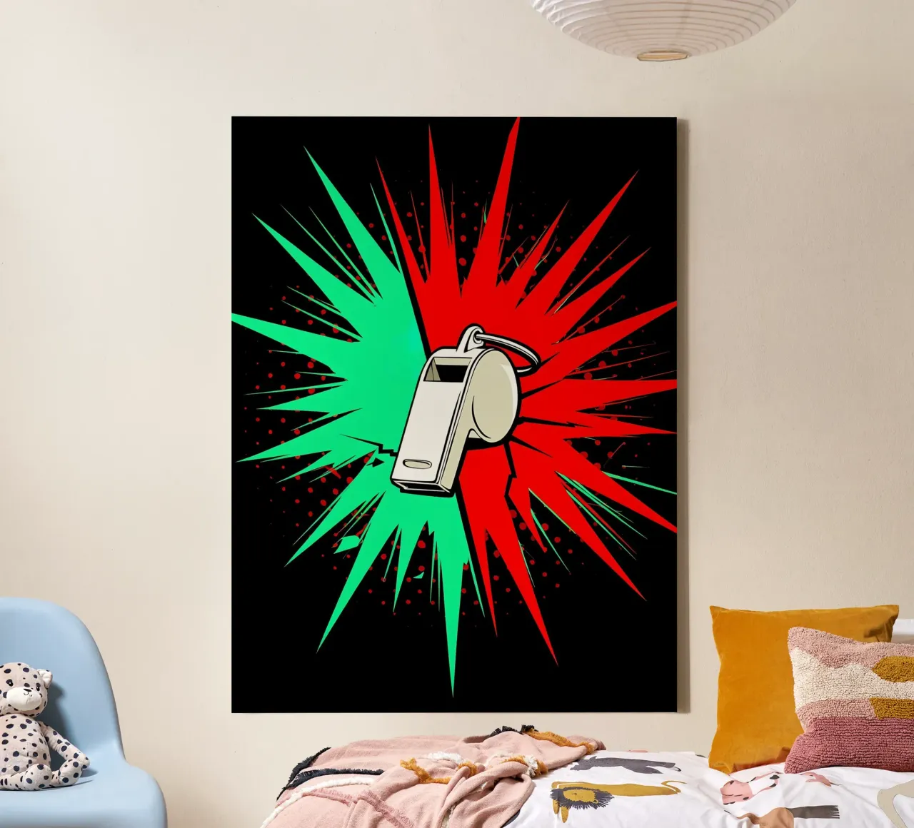 Fischio - Pop Art tela con Cornice a cassetta da ColorCrash Gallery