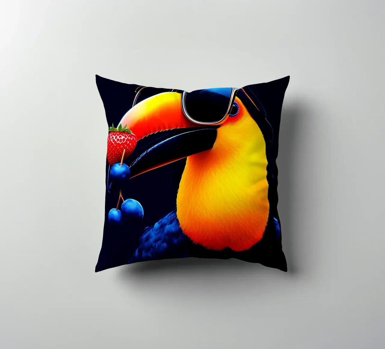 Tucano in occhiali - Pop Art cuscino da ColorCrash Gallery
