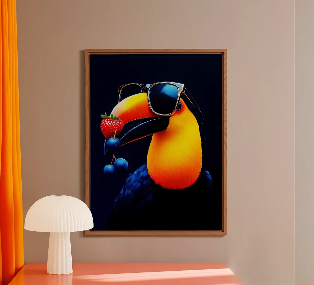Tucano in occhiali - Pop Art alluminio dibond da ColorCrash Gallery