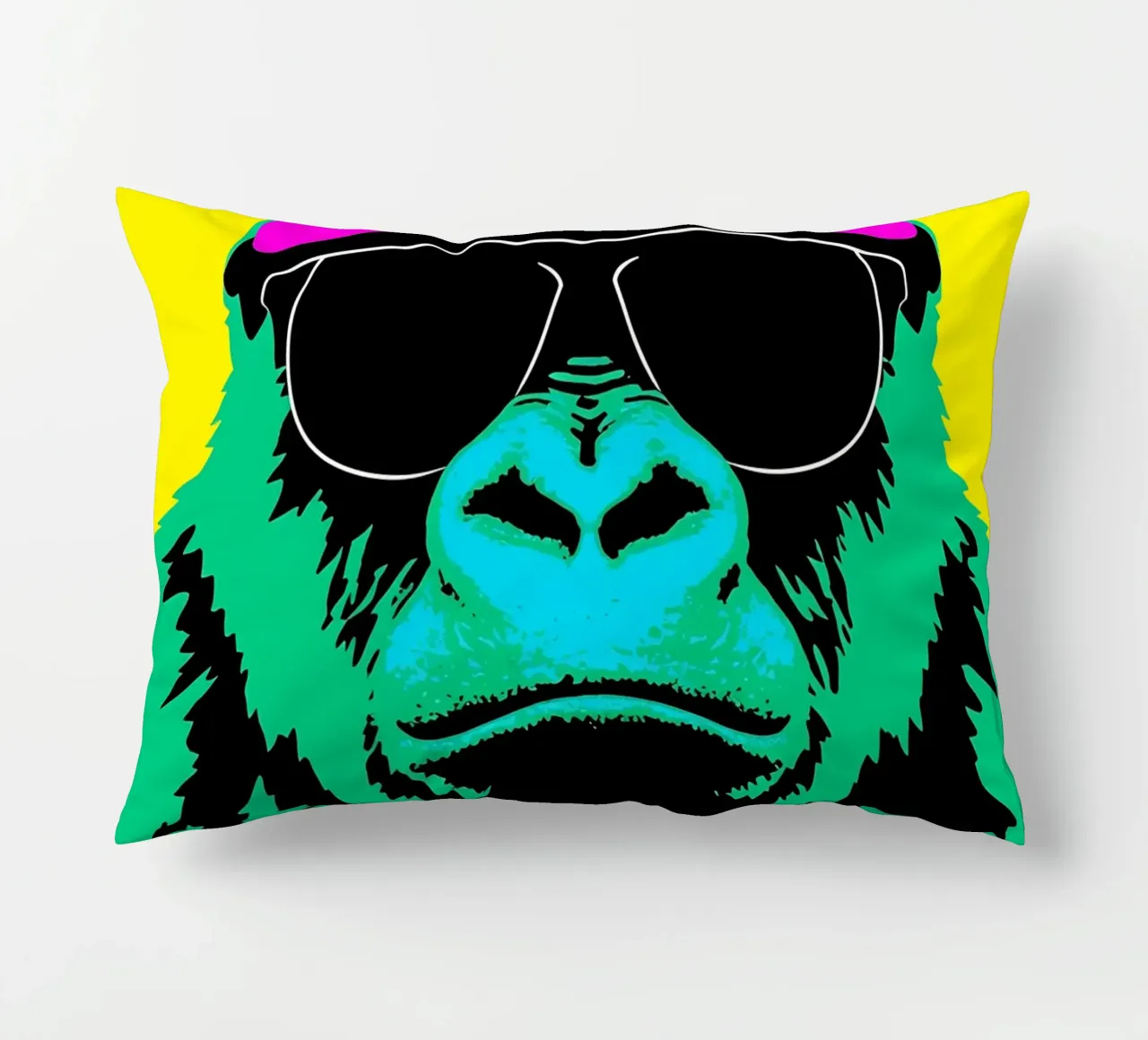 Gorilla In Glasses- Pop Art decorative cushion by ColorCrash Gallery