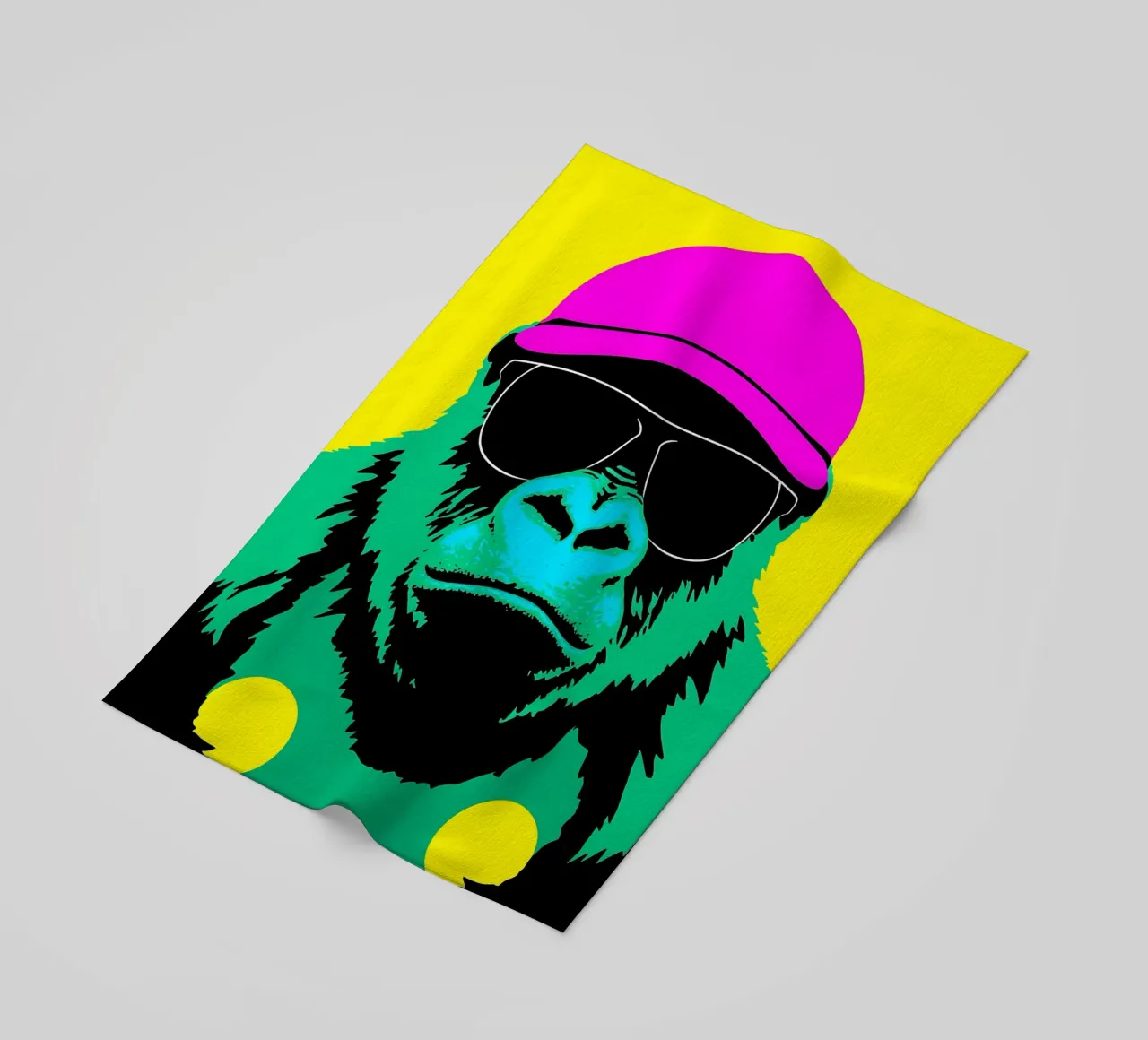 Gorilla In Glasses- Pop Art beach towel by ColorCrash Gallery