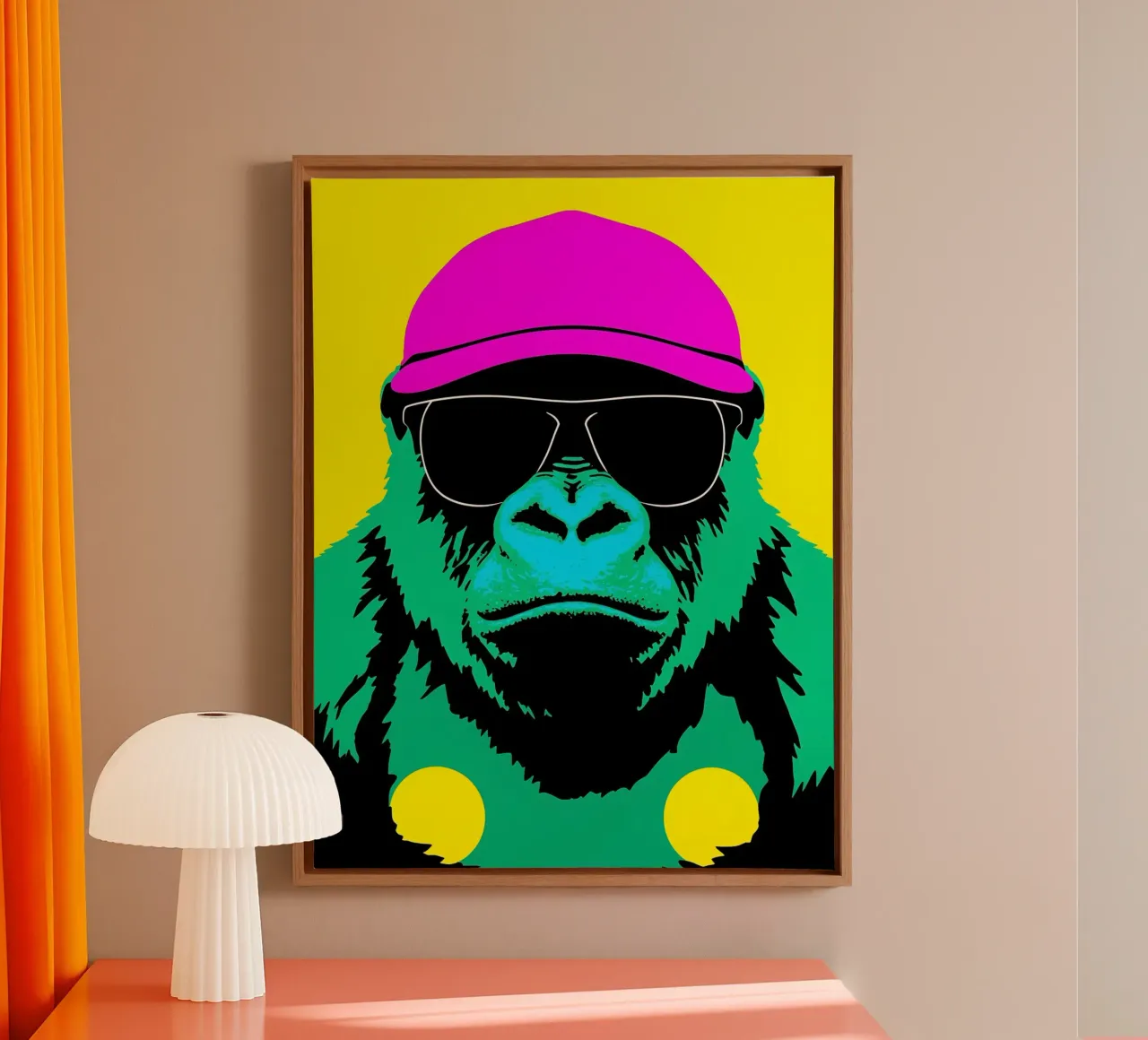 Gorilla In Glasses- Pop Art canvas by ColorCrash Gallery