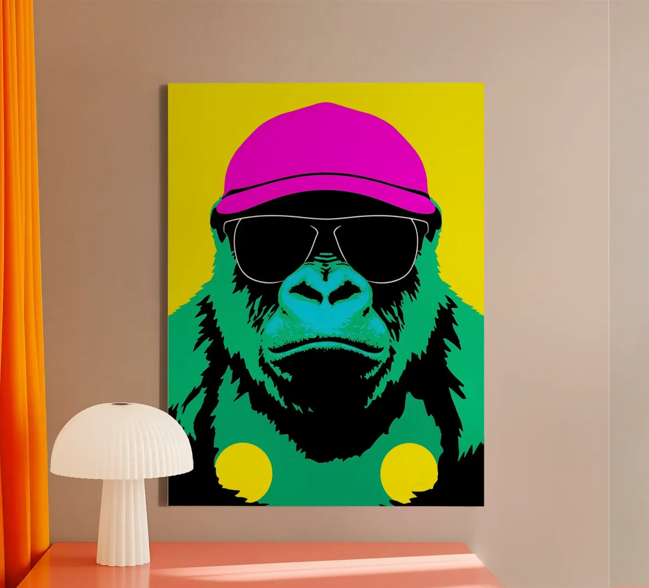 Gorilla In Glasses- Pop Art canvas by ColorCrash Gallery